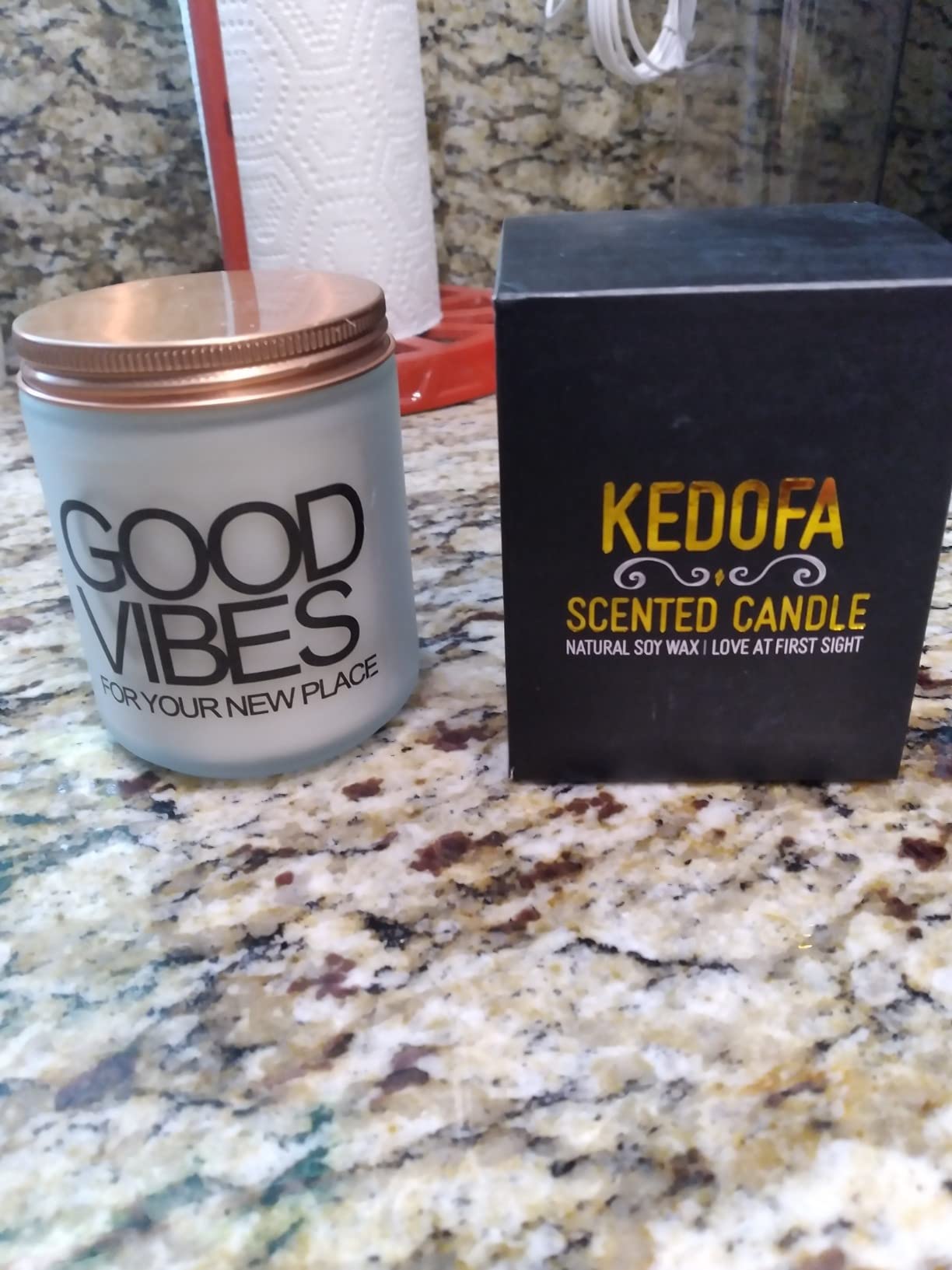 House Warming Gifts New Home, New Home Gifts, Good Vibes Candle, New House Essentials Best Presents for Women Couple Friends - Lavender Candles - Customer Photo 1