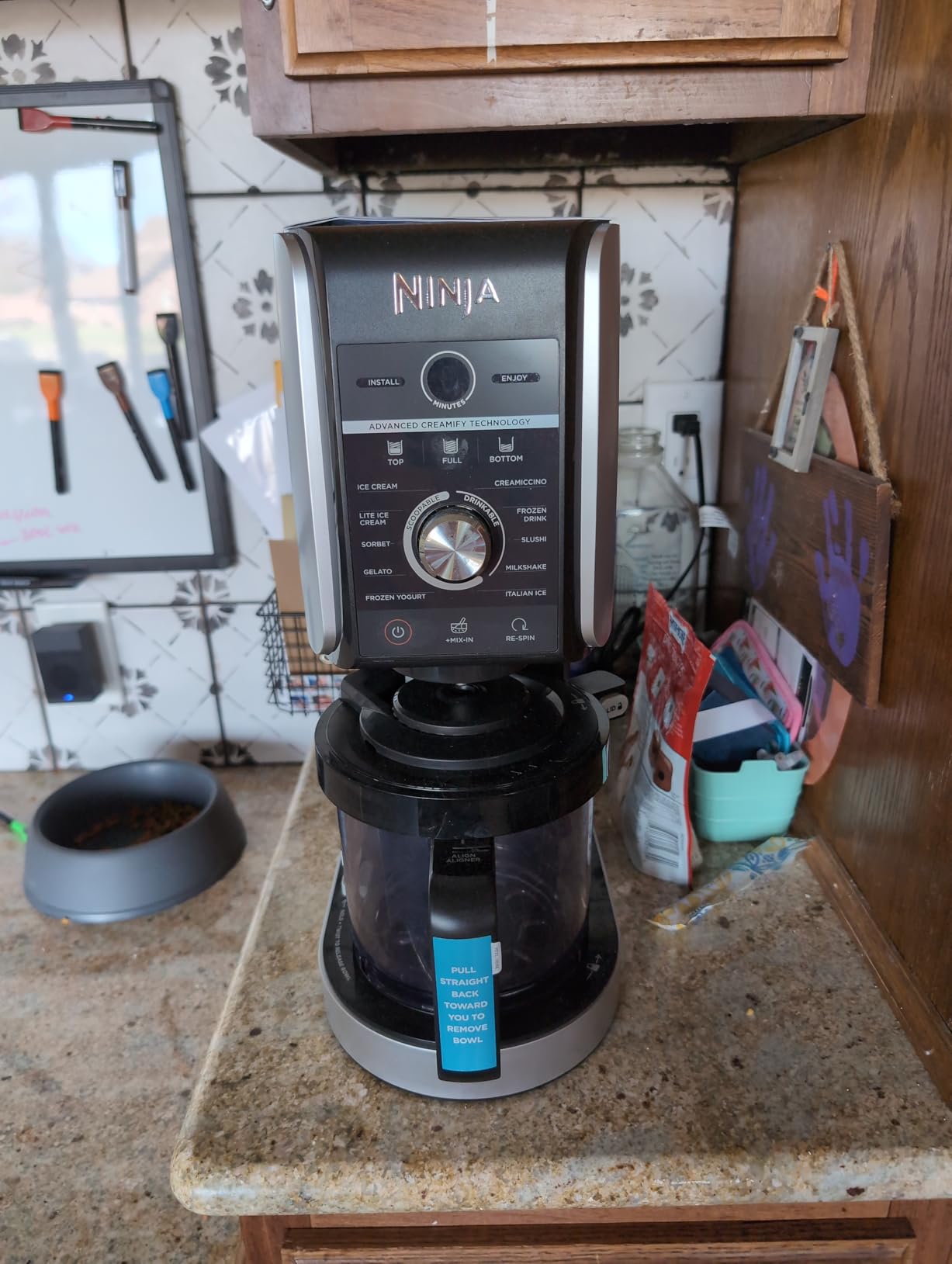 Ninja CREAMi, Ice Cream Maker, Ice Cream, Gelato, Sorbet,Milkshakes, Mix-ins, Smoothie Bowls & More, 7-in-1, Ice Cream Pints, Pint lid, Healthy Ice Cream, Compact, Perfect for Kids, Black, NC299AMZ - Customer Photo 2