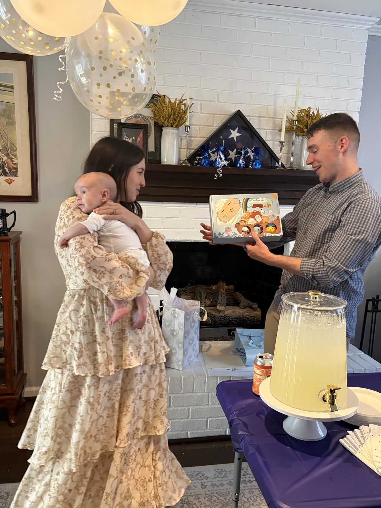 My First Noahs Ark 7 pcs Baptism Gift Set, Dedication, Christening and Baptism Gifts for Boys and Newborn Baby, Includes Washcloth and Hooded Towel, Baby Bath Book, 3 Bath Toys and Gift Bag - Customer Photo 1