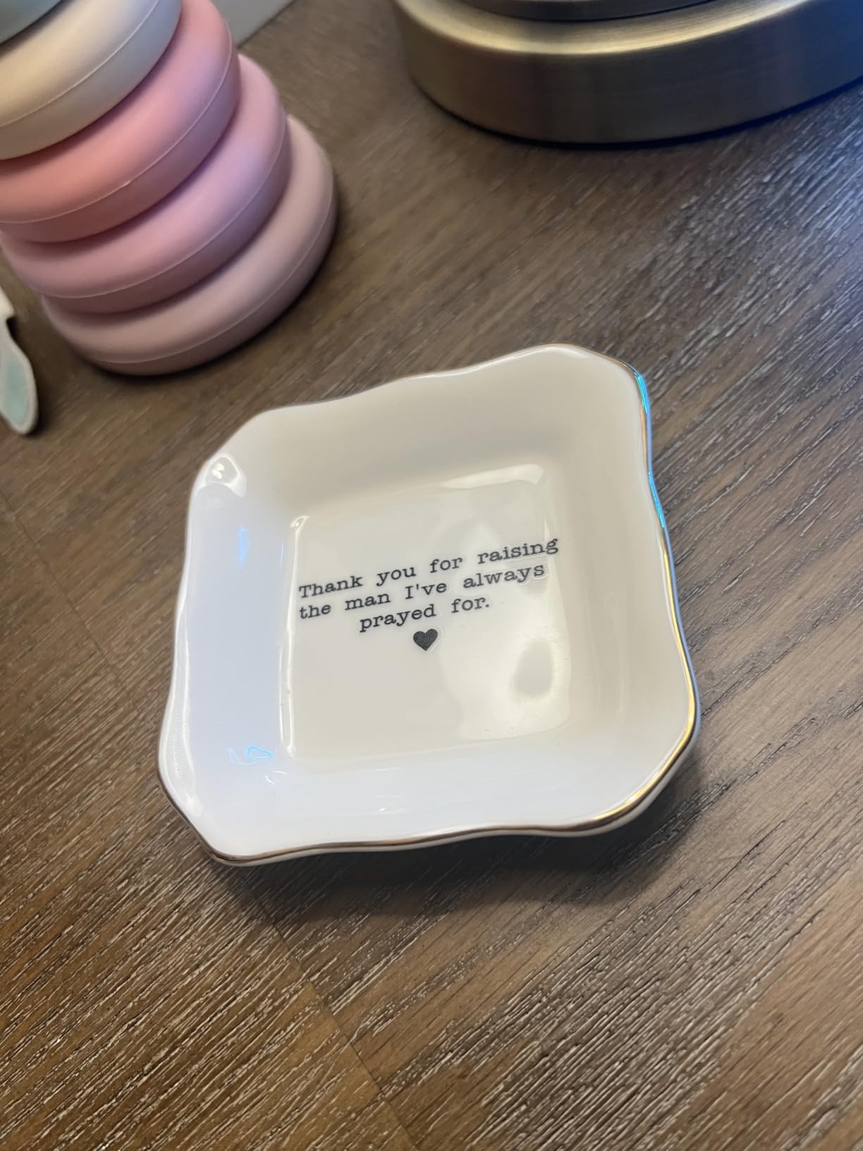 Ceramic Jewelry Tray - Thank You For Raising The Man I've Always Prayed For Dish - Mother of The Groom Gifts From Bride - Mother In Law Gifts - Mother Of Groom Gifts - Customer Photo 1