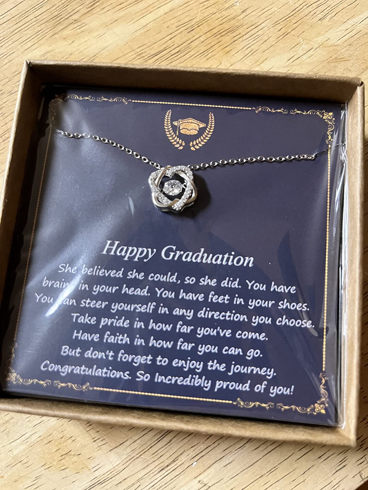 Graduation Gifts for Her 2025 College, Sterling Silver Two Interlocking Infinity Heart Necklace, Inspirational Graduation Gift, High School Graduate Gifts for Best Friend or Daughter - Customer Photo 2