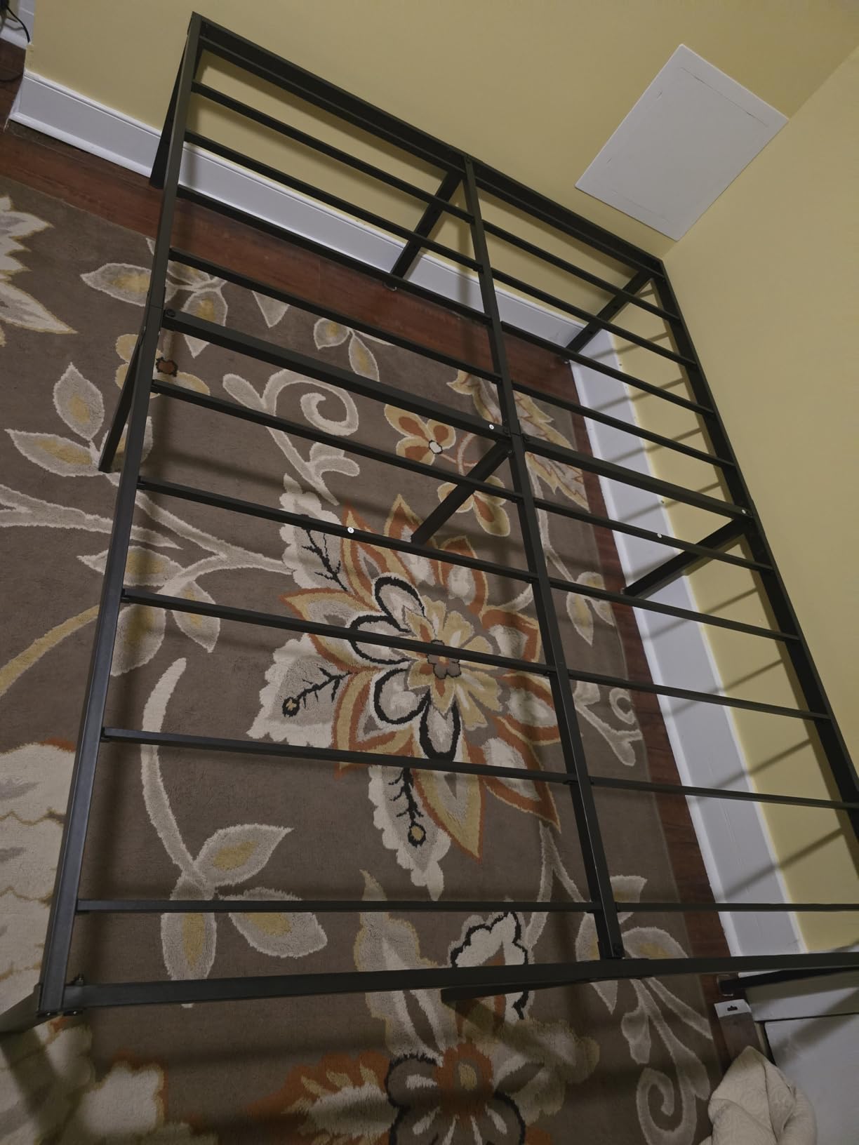 EMODA Queen Bed Frame No Box Spring Needed 18 Inch Heavy Duty Metal Tall Platform Bed Frame Queen Size with Large Storage Space, Easy Assembly, Black - Customer Photo 1