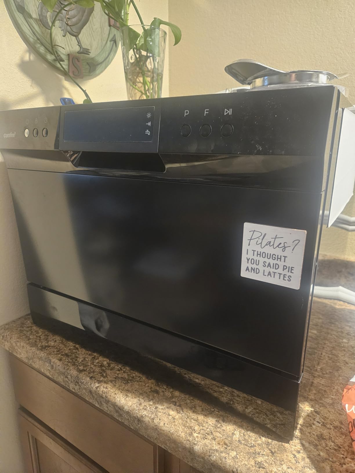 COMFEE' Countertop Dishwasher, Energy Star Portable Dishwasher, 6 Place Settings & 8 Washing Programs, Speed, Baby-Care, ECO& Glass, Dish Washer for Dorm, RV& Apartment, Black - Customer Photo 2