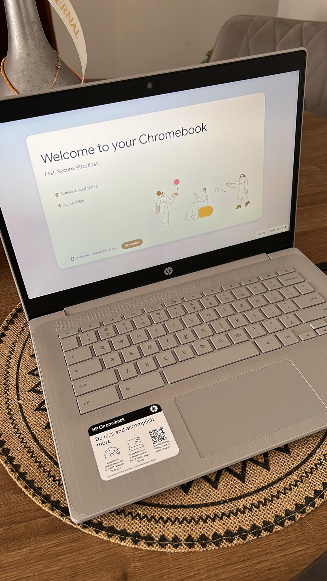 HP Chromebook 14 Laptop, Intel Celeron N4120, 4 GB RAM, 64 GB eMMC, 14