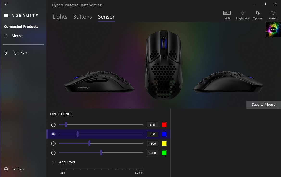 HyperX Pulsefire Haste – Wireless Gaming Mouse – Ultra Lightweight, 61g, 100 Hour Battery Life, 2.4Ghz Wireless, Honeycomb Shell, Hex Design, Up to 16000 DPI, 6 Programmable Buttons – Black, 4P5D7AA - Customer Photo 1