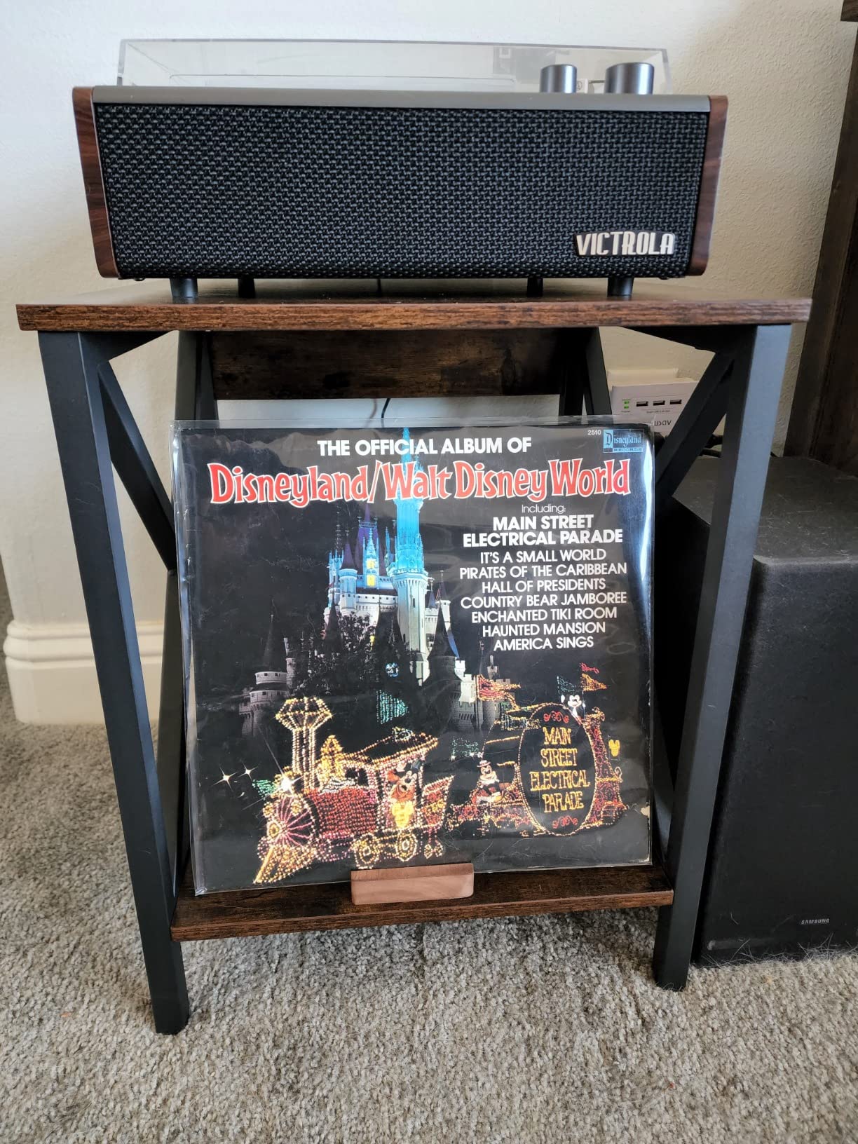 Vinyl Record Holder Display Stand - Tabletop Now Playing Album Cover Holder - Now Spinning Record Rack - Single CD Stand LP Display Shelf - Wooden Vinyls Records Storage Organizer - Modern Home Decor - Customer Photo 1