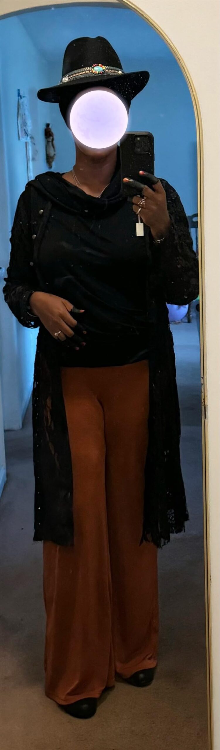 Gossifan Women's Felt Fedora Hat Wide Brim Panama Hats with Tassel-Black Customer Review Gossifan Women's Felt Fedora Hat Wide Brim Panama Hats with Tassel-Black - Customer Photo 1