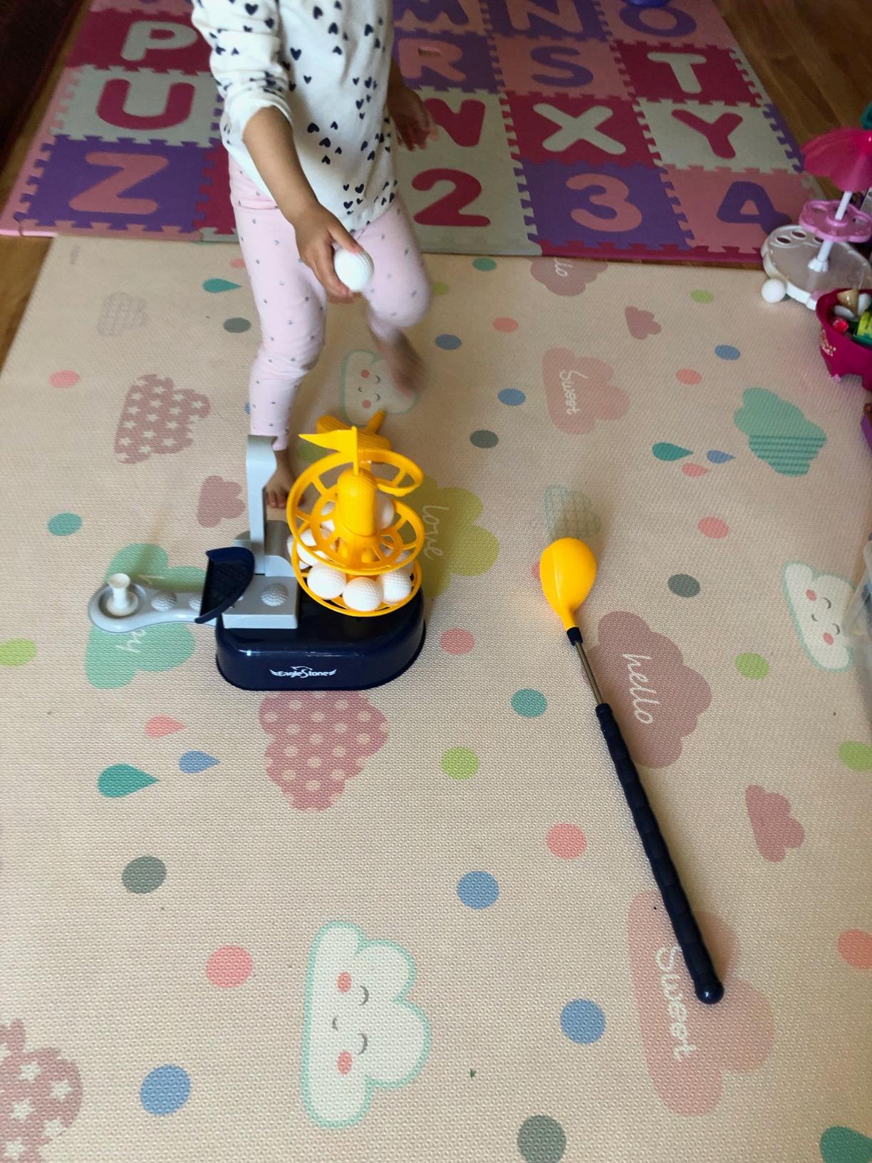 EagleStone Toddler Golf Set with Foot Pedal Launcher, Kids Golf Toy for Ages 3-8, Includes Adjustable Golf Club, 15 Balls & Golf Cart Customer Review EagleStone Toddler Golf Set with Foot Pedal Launcher, Kids Golf Toy for Ages 3-8, Includes Adjustable Golf Club, 15 Balls & Golf Cart - Customer Photo 1