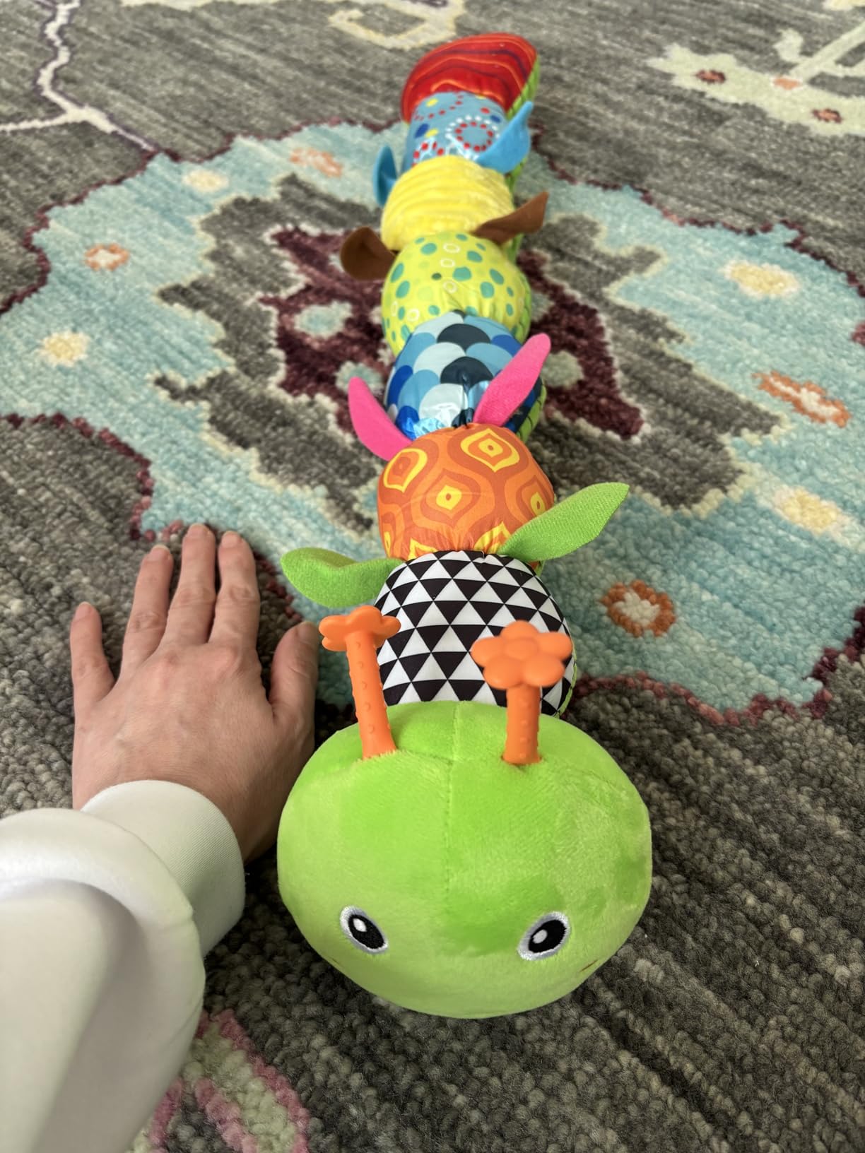 Sumobaby Infant Baby Musical Stuffed Animal Activity Soft Toys with Multi-Sensory Crinkle, Rattle and Textures, for Tummy Time Newborn 0-3-6-12 Months Boys, Girls, Caterpillar - Customer Photo 1