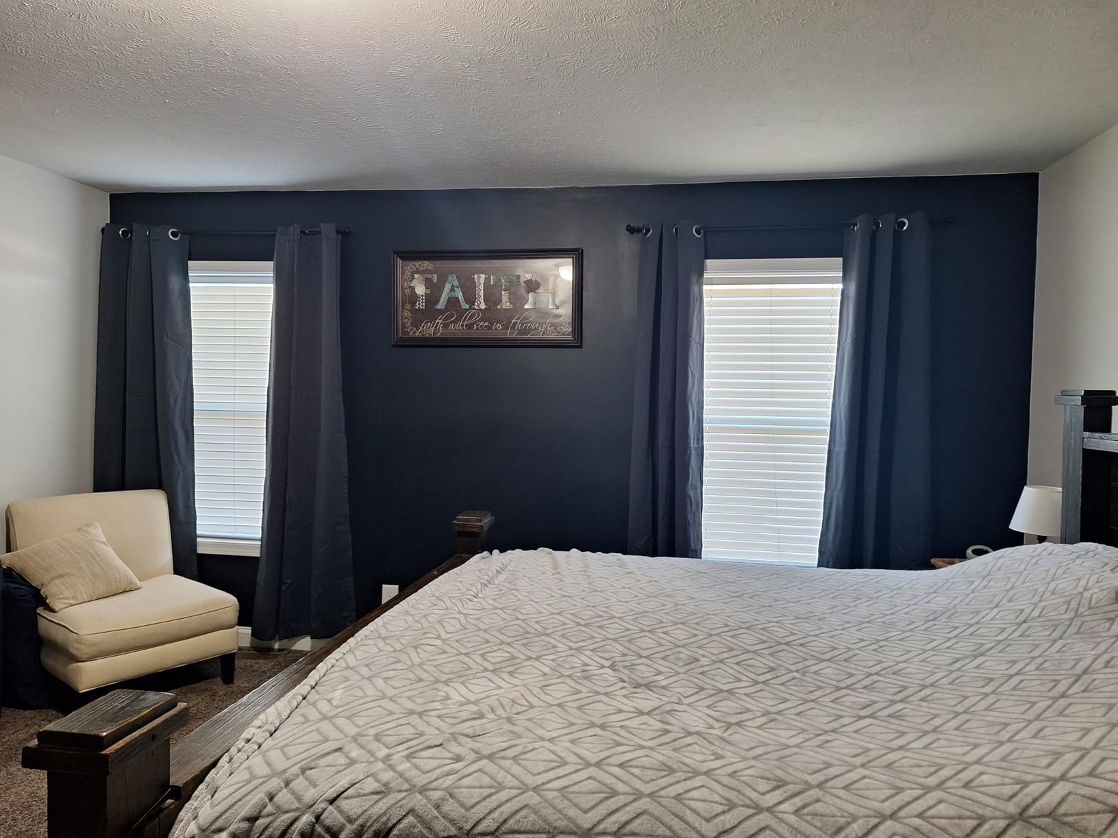 ChrisDowa 100% Blackout Curtains for Bedroom with Black Liner, 2 Thick Layers Total Blackout Thermal Insulated Grommet Window Curtains 63 Inch Length 2 Panels Set (Light Grey, 42 x 63 Inch) - Customer Photo 1