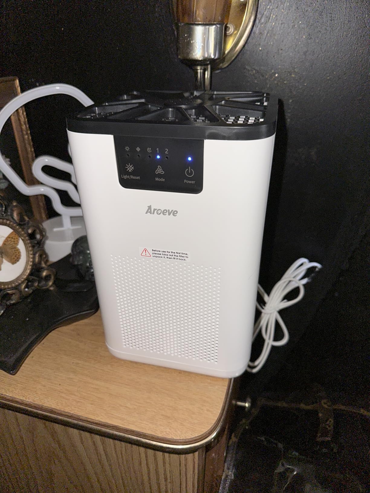 AROEVE Air Purifiers for Bedroom Air Purifier With Aromatherapy Function For Pet Smoke Pollen Dander Hair Smell 20dB Air Cleaner For Bedroom Office Living Room, MK06- White(Available for California) - Customer Photo 2