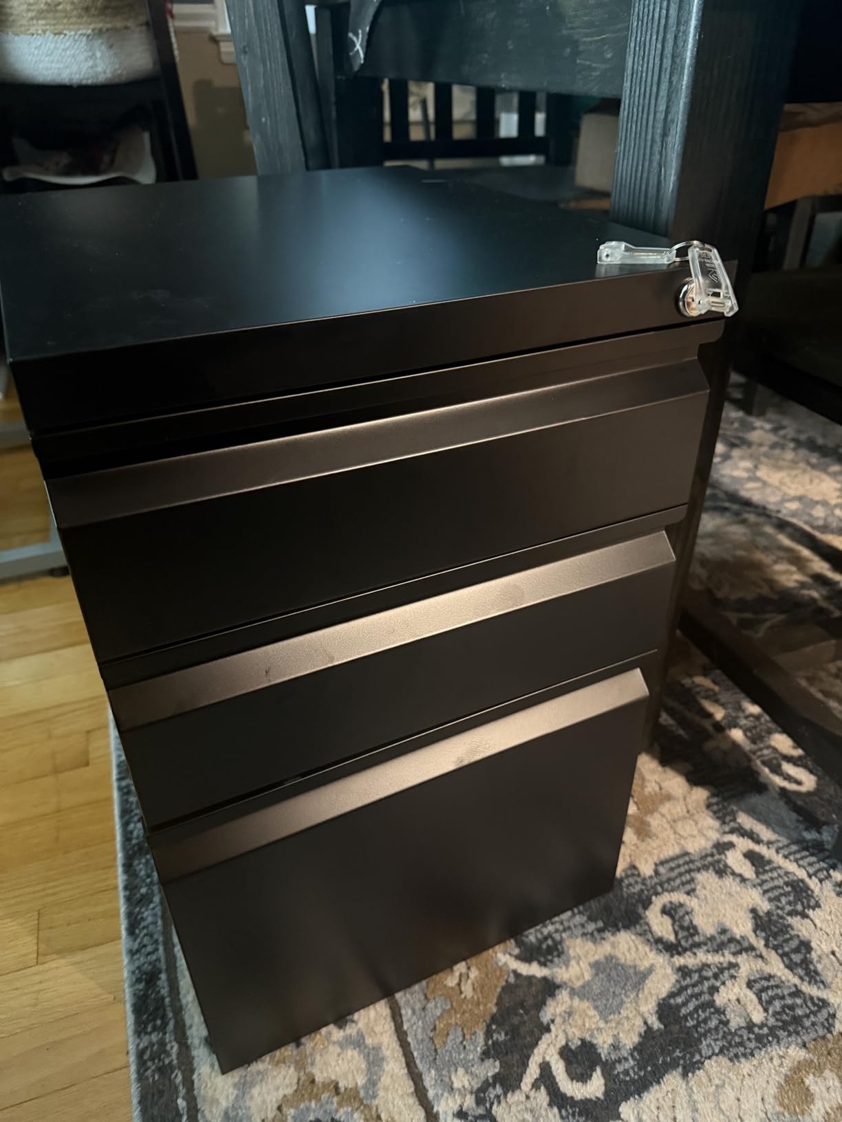 Letaya 3 Drawer Mobile File Cabinet with Lock,Under Desk Metal Filing Cabinets for Home Office Organizer Letters/Legal/A4((Fully Assembled-Black) Customer Review Letaya 3 Drawer Mobile File Cabinet with Lock,Under Desk Metal Filing Cabinets for Home Office Organizer Letters/Legal/A4((Fully Assembled-Black) - Customer Photo 5