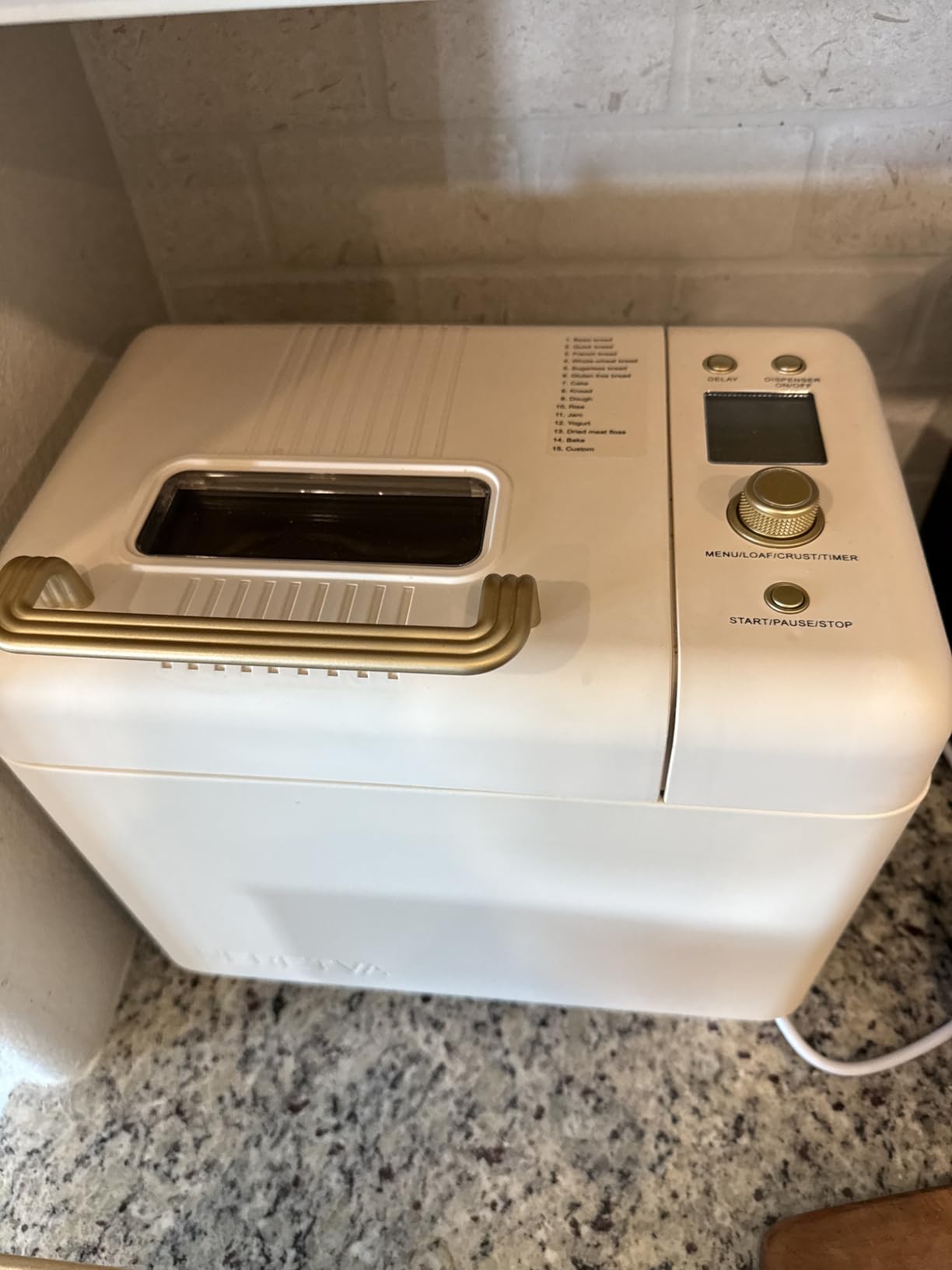 Neretva Bread Machine, 2.2LB 15-in-1 Bread Maker, Dual Heater Breadmaker Machine with Auto Nut Dispenser & Nonstick Ceramic Pan, Bread Maker Machine for Gluten Free, Dough Maker, Sourdough, Yogurt - Customer Photo 1