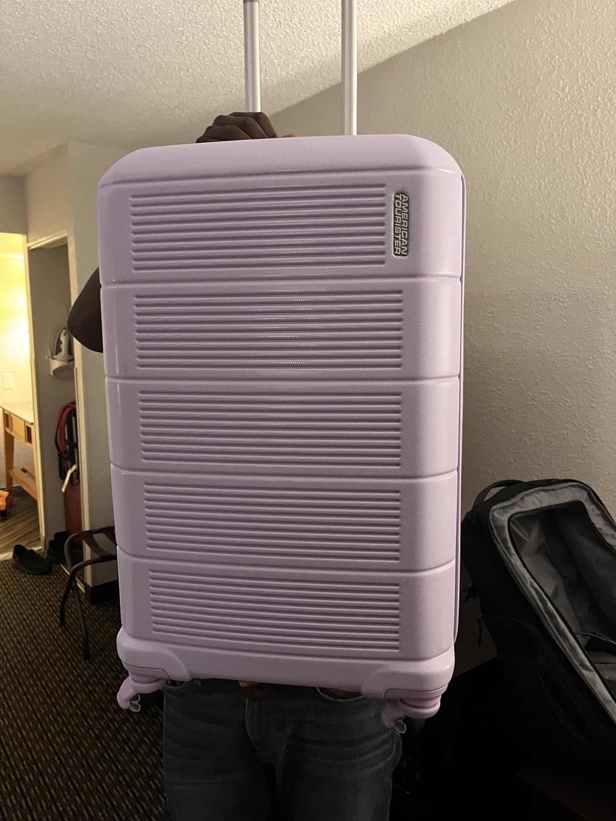 American Tourister Stratum 2.0 Expandable Hardside Luggage with Spinner Wheels, Slate Blue, Carry-on - Customer Photo 1