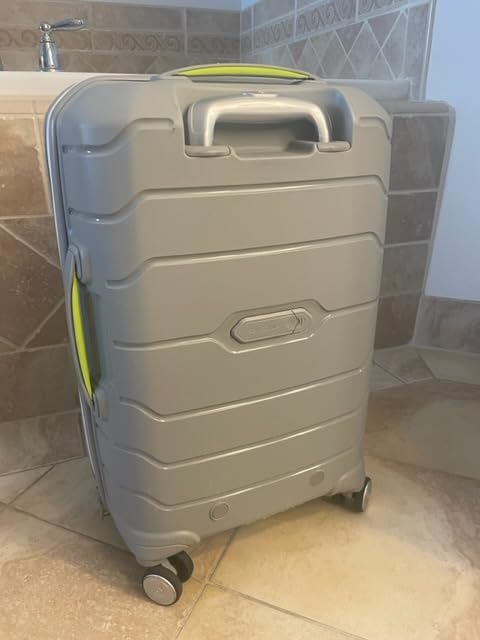 Samsonite Freeform Hardside Carry-On Luggage with Spinner Wheels - Hardshell Suitcase - TSA, Airline-Approved - Expandable Hard Shell, Smooth Rolling Wheels for Lightweight Travel - White/Grey - Customer Photo 2