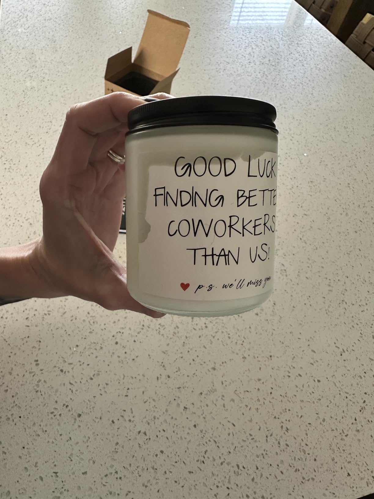 BAUBLEDAZZ Coworker Leaving Gifts for Women - Handmade Lavender Soy Wax Candle(7oz)- Funny Going Away, Goodbye, Farewell Gifts for Coworkers, Boss, Men, Women, Friend - Customer Photo 1