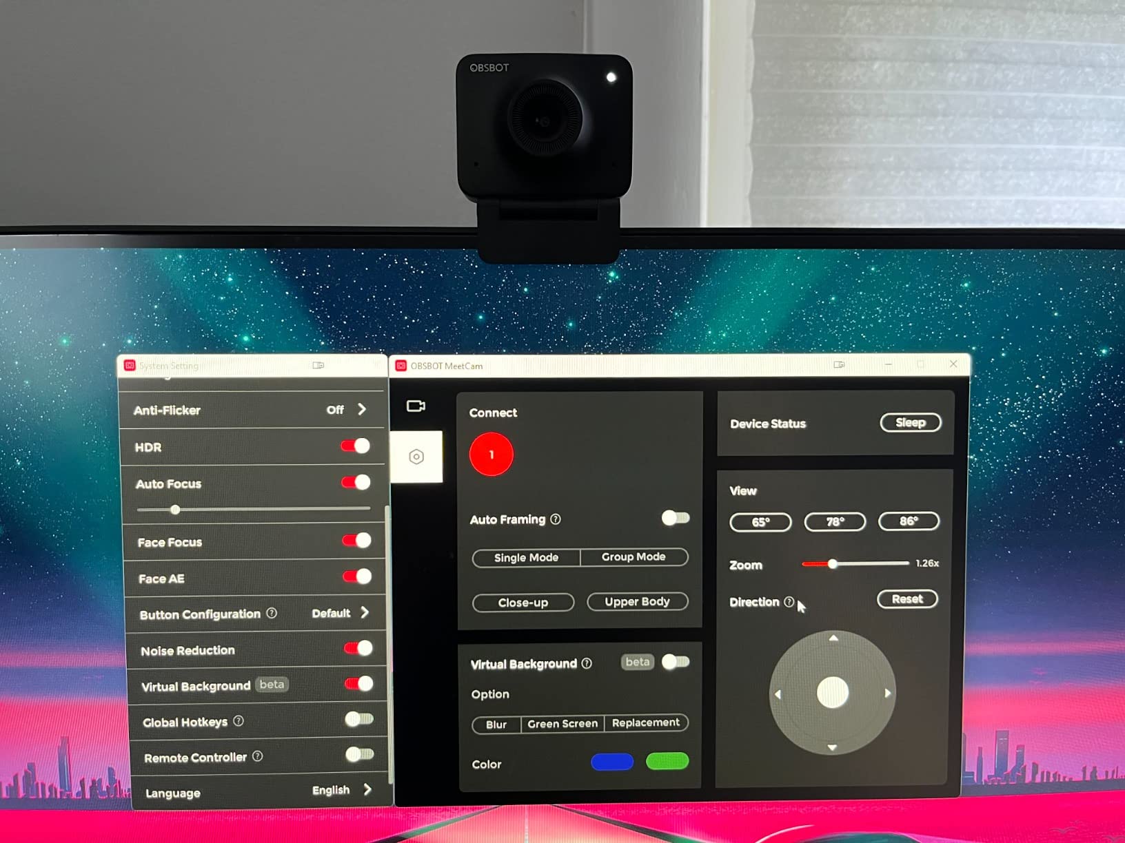 OBSBOT Meet 1080P 60FPS Webcam, Full HD Auto-Focus & AI-Powered Framing Computer Camera, Background Replacement, HDR, Adjustable FOV, Webcam for Conferencing, Video Calling, Live Streaming, PC, Laptop Customer Review OBSBOT Meet 1080P 60FPS Webcam, Full HD Auto-Focus & AI-Powered Framing Computer Camera, Background Replacement, HDR, Adjustable FOV, Webcam for Conferencing, Video Calling, Live Streaming, PC, Laptop - Customer Photo 2