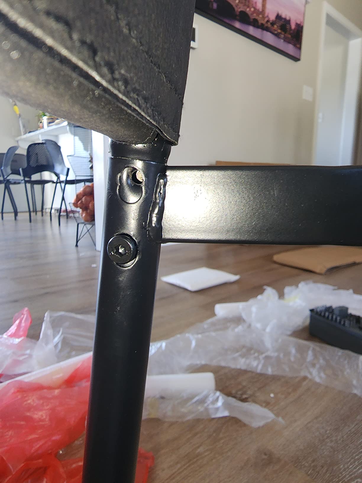 Bealife Kitchen Dining Table Set for 6, Tempered Glass 7 Piece Table and Chairs Set Modern for Home, Kitchen, Living Room, Dining Room,Black - Customer Photo 2