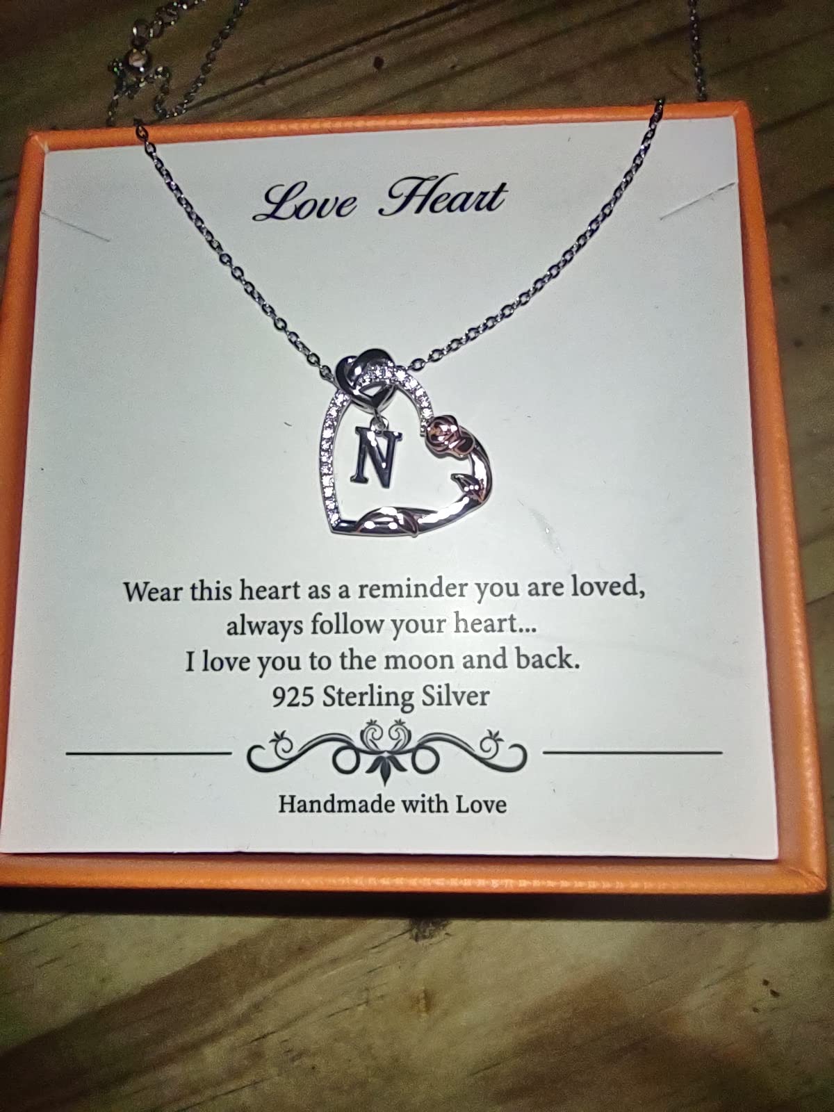 Iefil Christmas Gifts for Women Her - 925 Sterling Silver Heart Initial Necklaces, Anniversary Birthday Gifts, Women Jewelry Gift for Wife Girlfriend Mom Daughter Her - Customer Photo 2