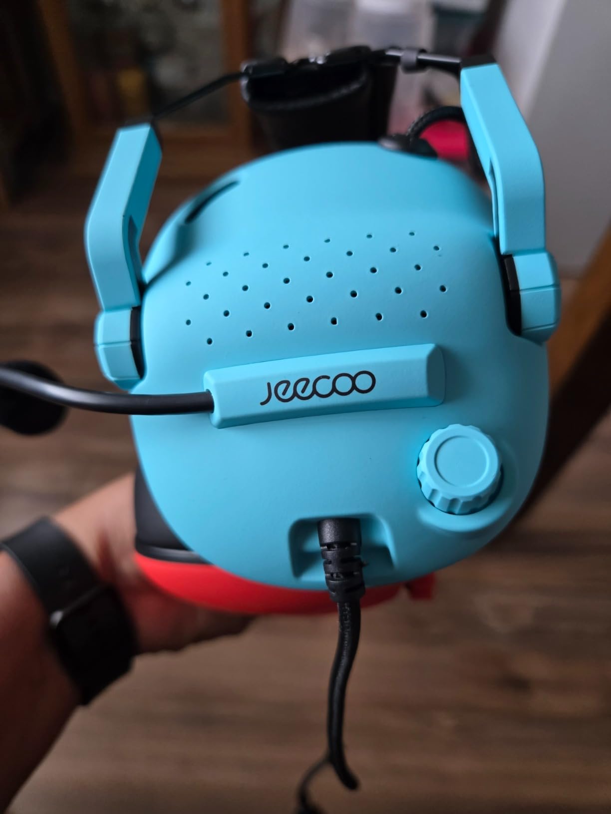 SENZER SG500 Surround Sound Pro Gaming Headset with Noise Cancelling Microphone - Soft Memory Foam Padding - Portable Foldable Headphones for PC, PS4, PS5, Xbox One, Switch - Red&Blue - Customer Photo 1