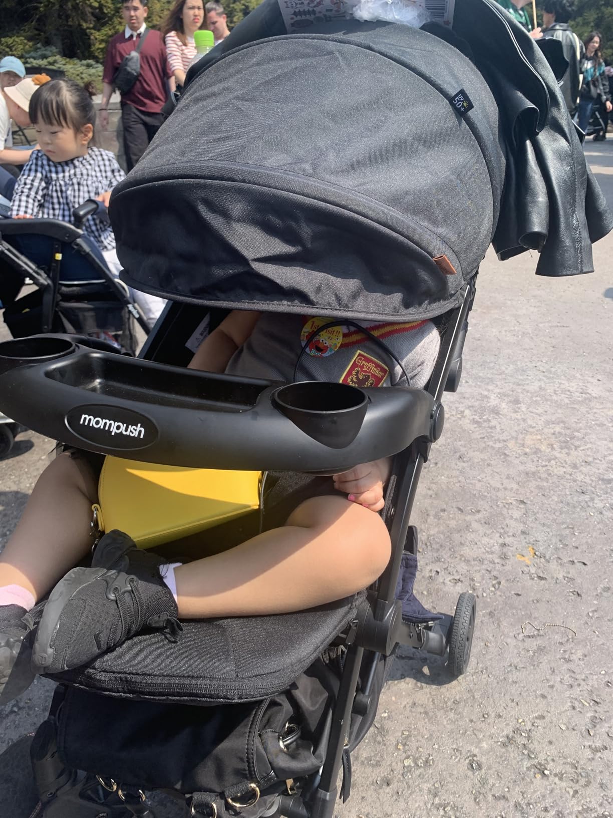 Mompush Lithe V2 Lightweight Travel Stroller, Compact Foldable Baby Stroller with Travel Bag, One-Hand Fold Stroller, Snack Tray, Mechanical Recline Seat, Airplane-Ready, UPF 50+ Canopy & Rain Cover - Customer Photo 1