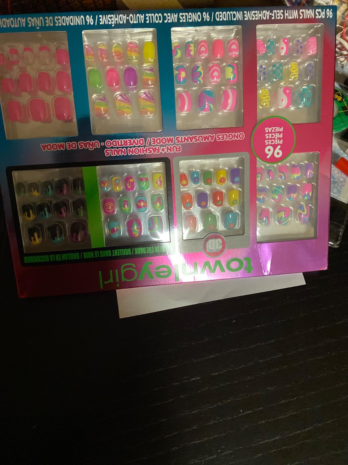 Townley Girl 96 PC Press- On Nails Set, Glitter and Glam, False Nails Set for Tweens with Pre-Glue Full Cover Acrylic Nail Tip Kit, Great for Gifts, Parties, Sleepovers and Makeovers - Customer Photo 2