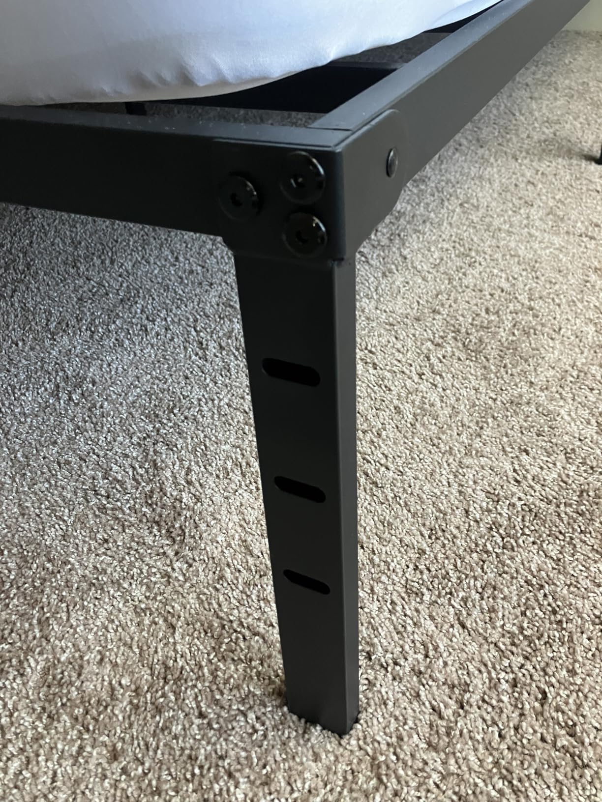 Metal Bed Frame,Queen Size Bed Frame with Storage Space,Heavy Duty Sturdy Mattress Foundation,Easy Assembly,No Box Spring Needed, Black,14 Inch,Queen - Customer Photo 1