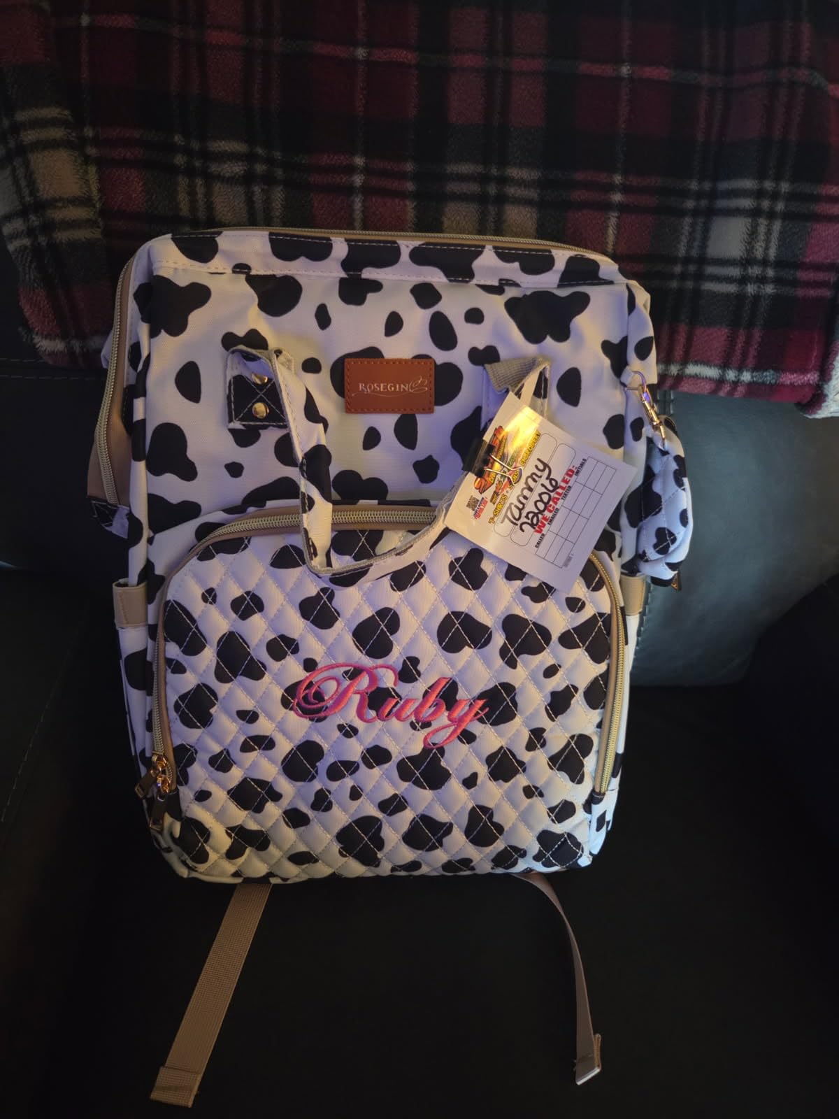 ROSEGIN Diaper Bag Backpack with Changing Pad Pacifier Case, Baby Bag for Boy Girl Toddler - Large,Stylish, Waterproof Travel Quilted Diaper Bag for Mom - Baby Shower Gifts, Black Customer Review ROSEGIN Diaper Bag Backpack with Changing Pad Pacifier Case, Baby Bag for Boy Girl Toddler - Large,Stylish, Waterproof Travel Quilted Diaper Bag for Mom - Baby Shower Gifts, Black - Customer Photo 1