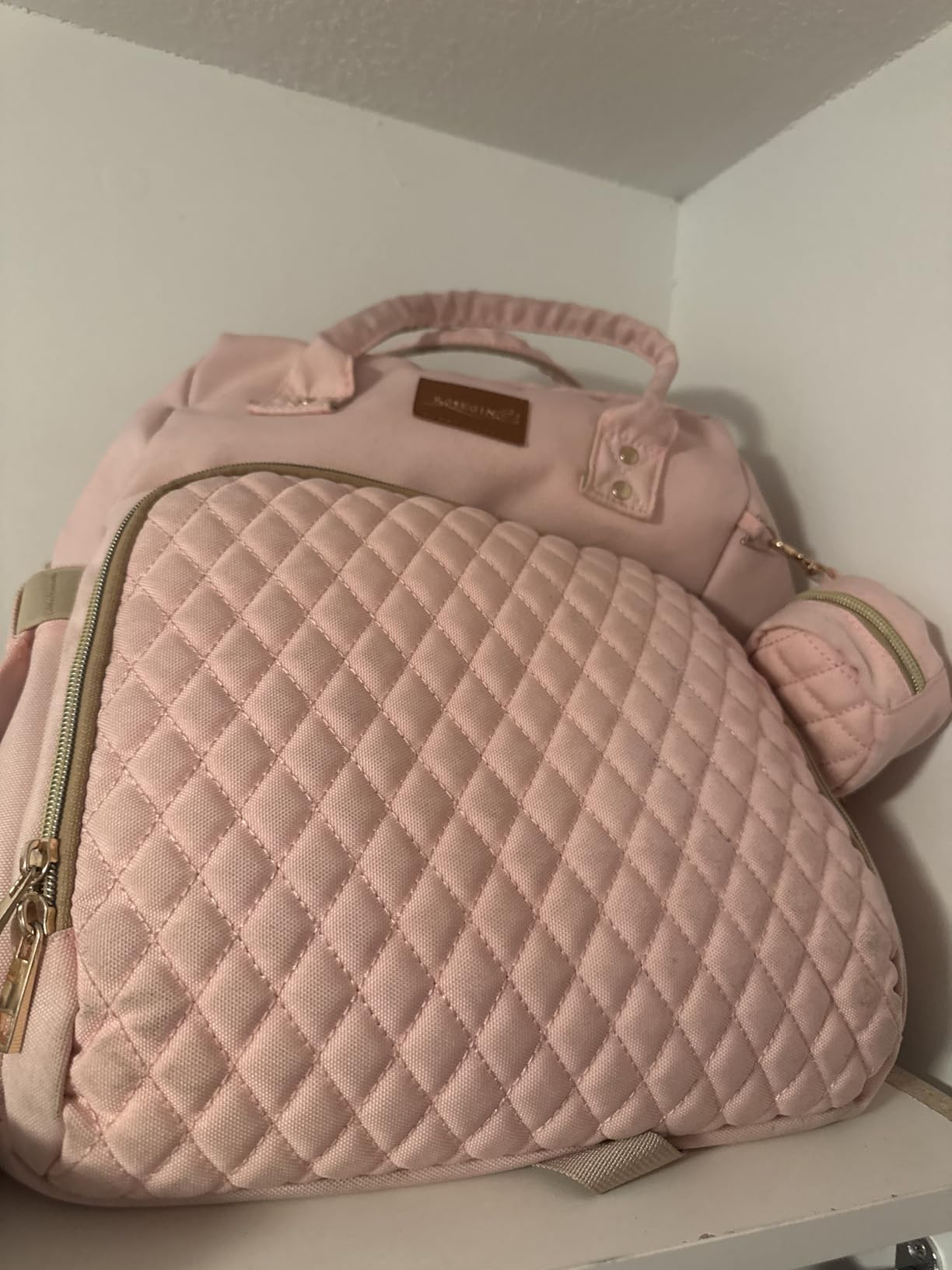 ROSEGIN Diaper Bag Backpack with Changing Pad Pacifier Case, Baby Bag for Boy Girl Toddler - Large,Stylish, Waterproof Travel Quilted Diaper Bag for Mom - Baby Shower Gifts, Black Customer Review ROSEGIN Diaper Bag Backpack with Changing Pad Pacifier Case, Baby Bag for Boy Girl Toddler - Large,Stylish, Waterproof Travel Quilted Diaper Bag for Mom - Baby Shower Gifts, Black - Customer Photo 3