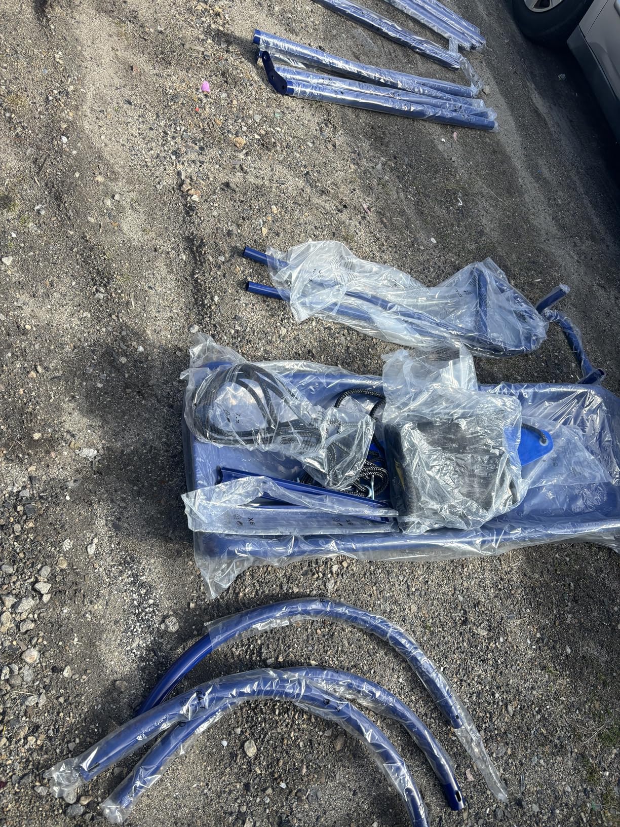 Swing Set for Backyard with Trampoline 440lbs with Heavy-Duty Metal A-Frame Outdoor Swing Set with 1 Saucer Swing Seat 1 Swings Seat & 1 Trampoline - Customer Photo 2