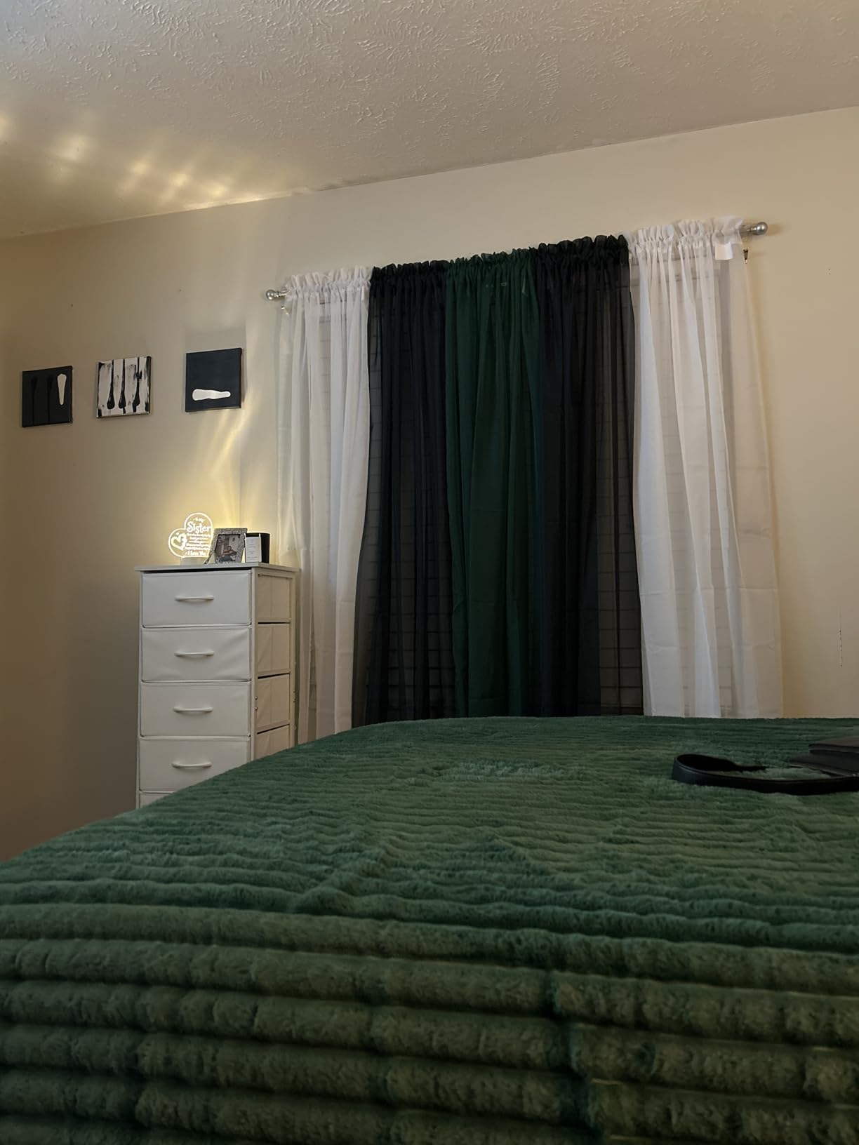 Simplebrand Black Sheer Curtains 84 Inches Long, Light Filtering Rod Pocket Solid Color Window Sheer Curtain Panels, Elegant Curtains & Drapes for Living Room, Bedroom 2 Panels (Black, 42