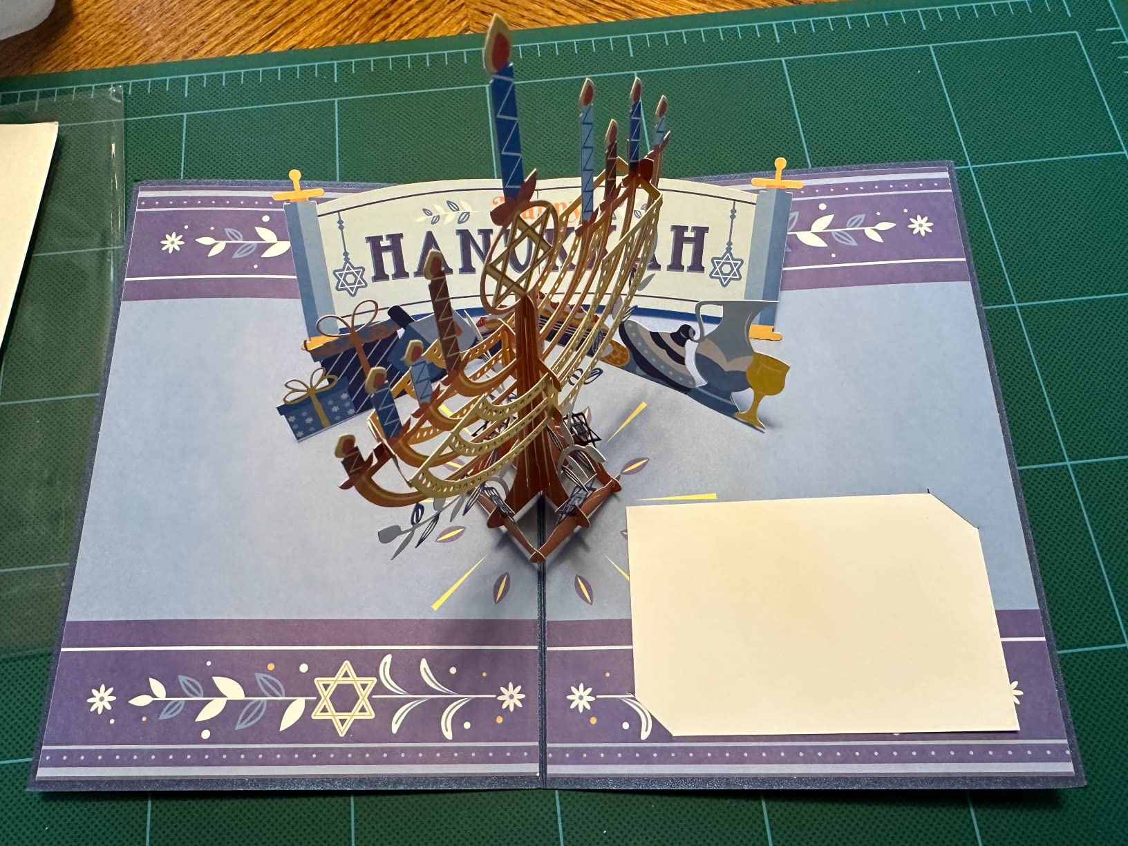 Paper Love Hanukkah Card | 3D Pop-Up Menorah for Chanukah | Hanukkah Greeting Cards for Family and Friends | 5