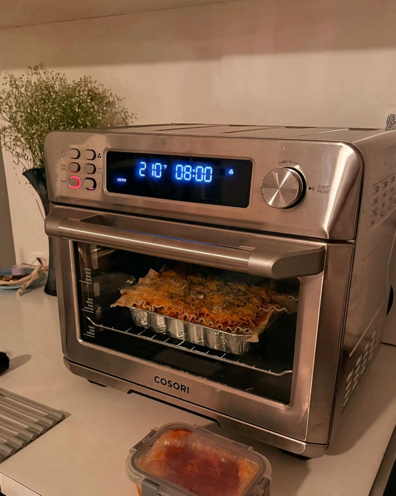 COSORI Smart 12-in-1 Air Fryer Toaster Oven Combo, Airfryer Convection Oven Countertop, Bake, Roast, Reheat, Broiler, Dehydrate, 75 Recipes & 3 Accessories, 26QT, Silver-Stainless Steel - Customer Photo 1