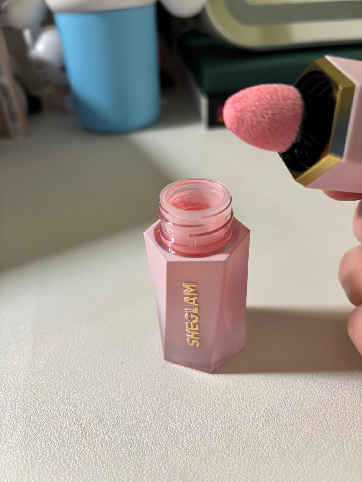 SHEGLAM Color Bloom Liquid Blush Makeup for Cheeks Matte Finish - Love Cake Customer Review SHEGLAM Color Bloom Liquid Blush Makeup for Cheeks Matte Finish - Love Cake - Customer Photo 1