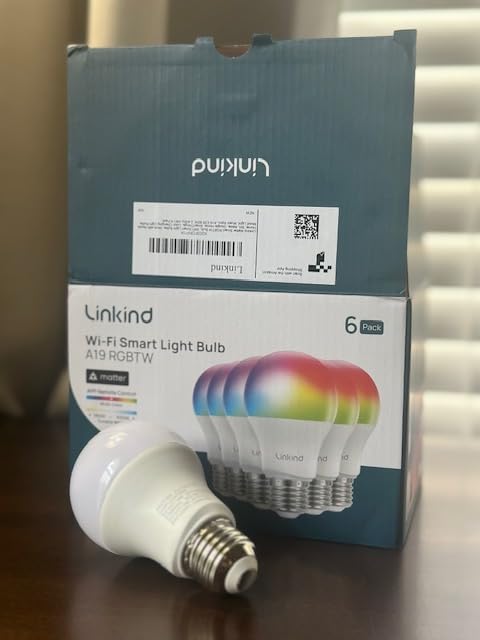 Linkind Matter Smart Light Bulb, WiFi Smart Bulbs, Work with Apple Home, Siri, Alexa, Google, SmartThings, RGBTW Color Changing Bulbs Mood Lighting, Music Sync, A19 E26 60W, 2.4Ghz WiFi 6 Pack Customer Review Linkind Matter Smart Light Bulb, WiFi Smart Bulbs, Work with Apple Home, Siri, Alexa, Google, SmartThings, RGBTW Color Changing Bulbs Mood Lighting, Music Sync, A19 E26 60W, 2.4Ghz WiFi 6 Pack - Customer Photo 4