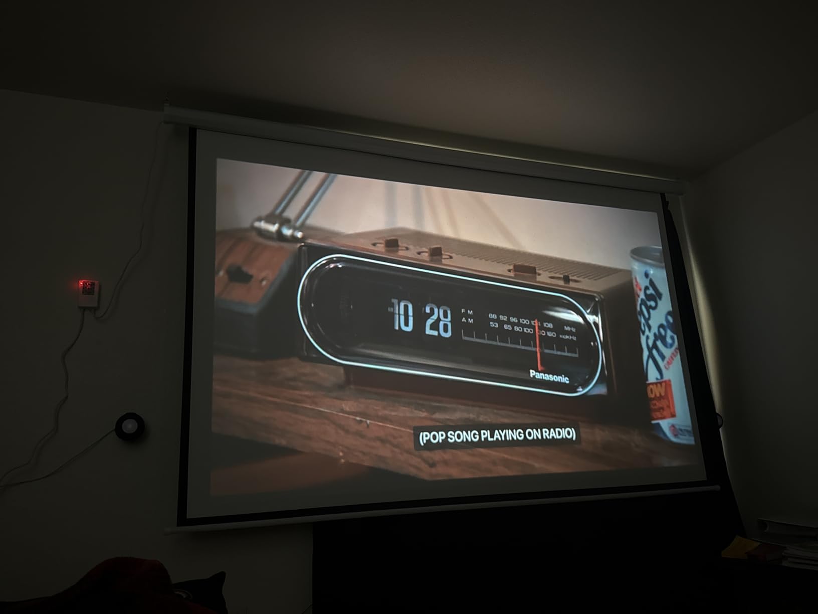 DINAH 120 Inch Electric Projector Screen with Remote, Automatic Air Indoor Drop Down, Motorized 4K 3D HD Projection for Movies - Customer Photo 2