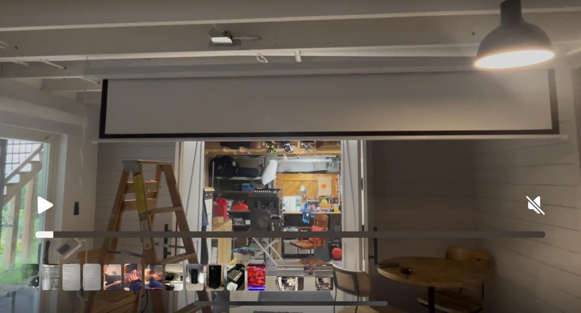 DINAH 120 Inch Electric Projector Screen with Remote, Automatic Air Indoor Drop Down, Motorized 4K 3D HD Projection for Movies - Customer Photo 5