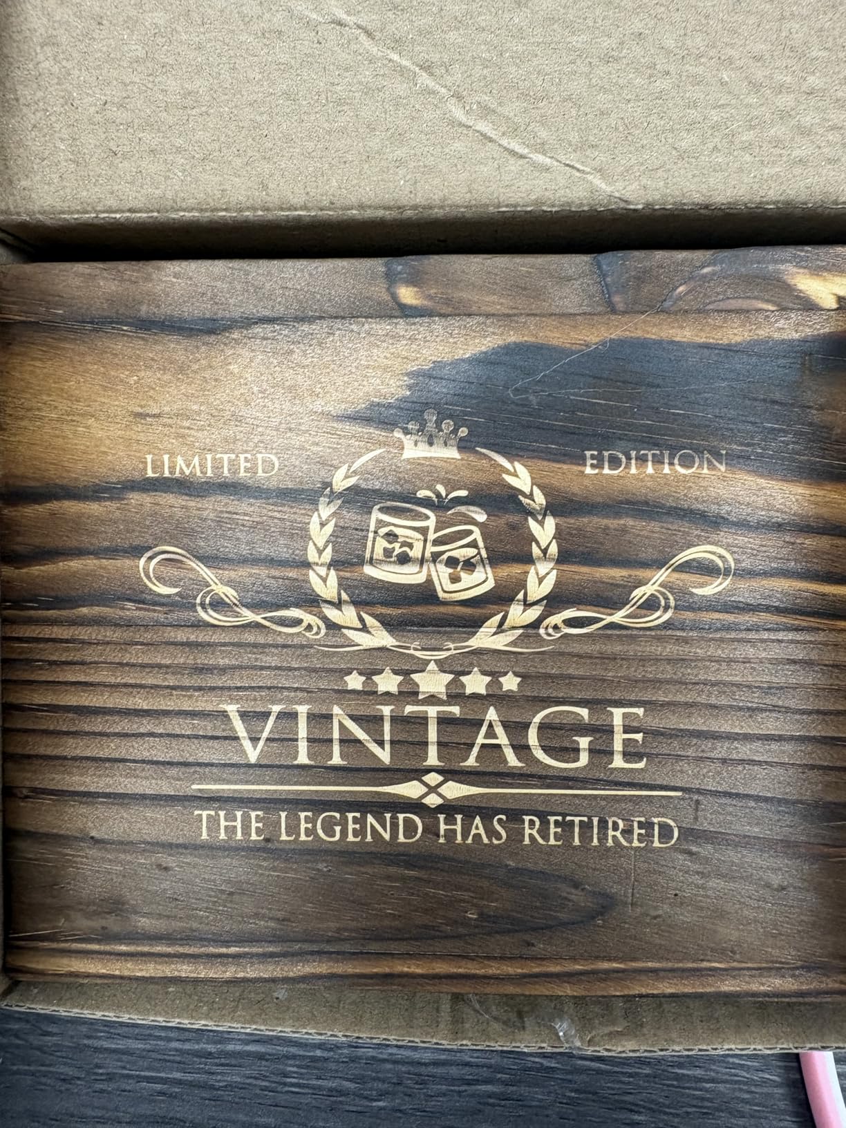 Retirement Gifts for Men Whiskey Glass Set - The Legend Has Retired 2025 - Retirement Party Decorations, Supplies - Gifts Ideas for Him, Dad, Husband, Friends - Wood Box & Whiskey Stones & Coaster - Customer Photo 3