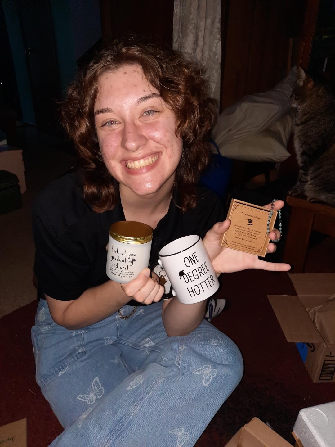 Graduation Gifts for Her, Him - 11oz Ceramic One Degree Hotter Mug - 2025 Funny College, Masters Degree, Phd, Nursing & Nurse, High School Grad Gifts for Women Men, Graduation Party Decorations - Customer Photo 1