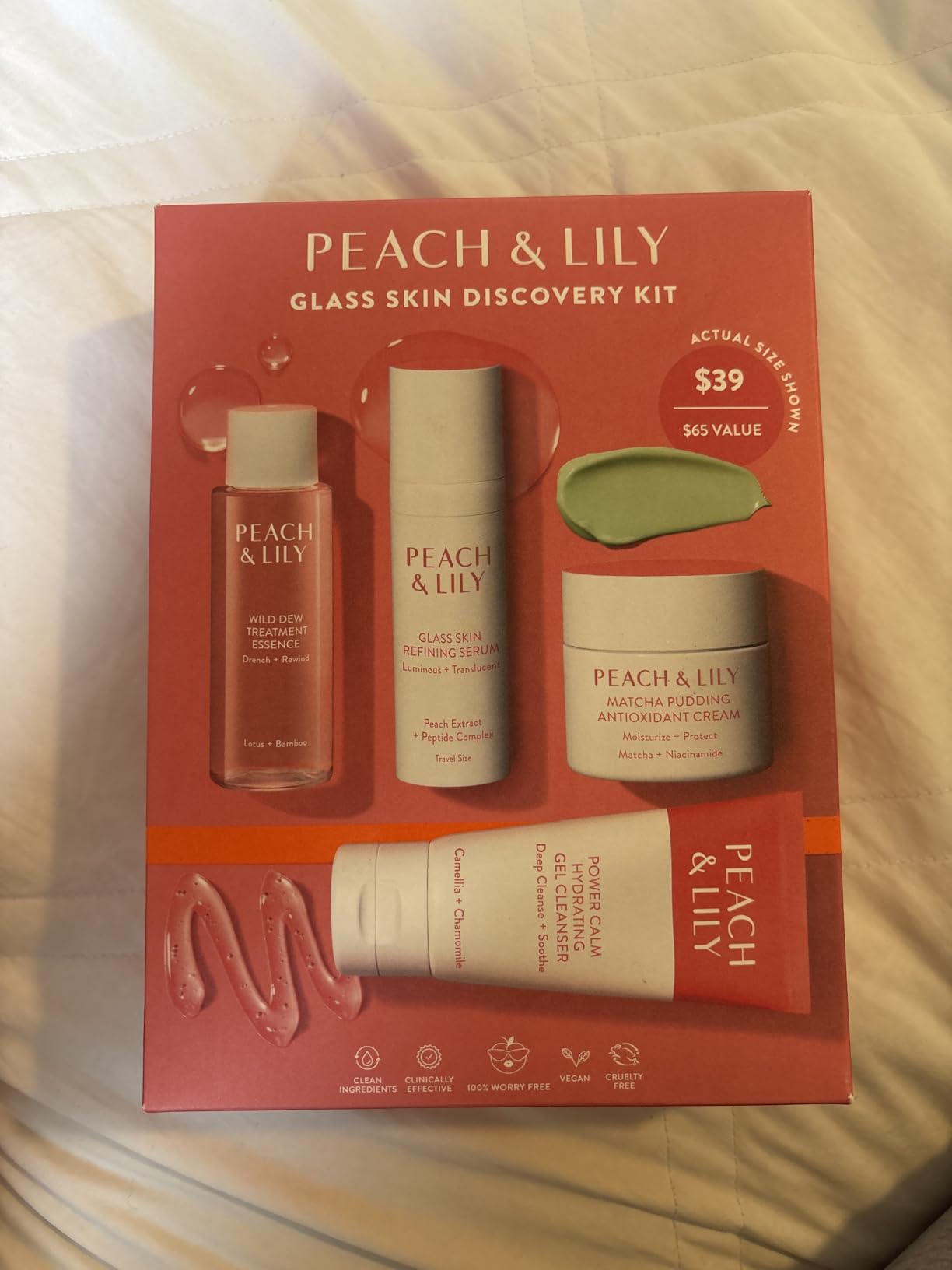 Peach & Lily - Glass Skin Discovery Kit (4 Products) - 1 Cleanser, 1 Essence, 1 Serum & 1 Cream - Skin Care Set - Acne Routine - Travel Essentials - Self Care - Vegan & Cruelty Free - Korean Beauty Customer Review Peach & Lily - Glass Skin Discovery Kit (4 Products) - 1 Cleanser, 1 Essence, 1 Serum & 1 Cream - Skin Care Set - Acne Routine - Travel Essentials - Self Care - Vegan & Cruelty Free - Korean Beauty - Customer Photo 2
