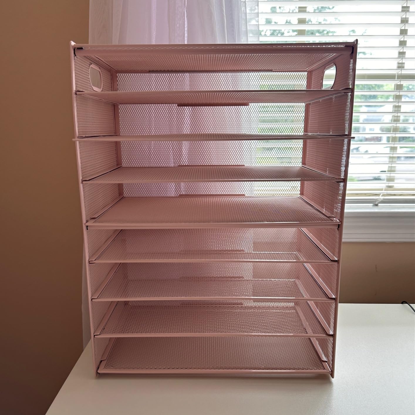 DALTACK 9-Tier Paper Letter Tray Desk Organizer with Handles, Mesh File Holder Organization, Paper Sorter Desk Organizer for Office Home School, Black - Customer Photo 3