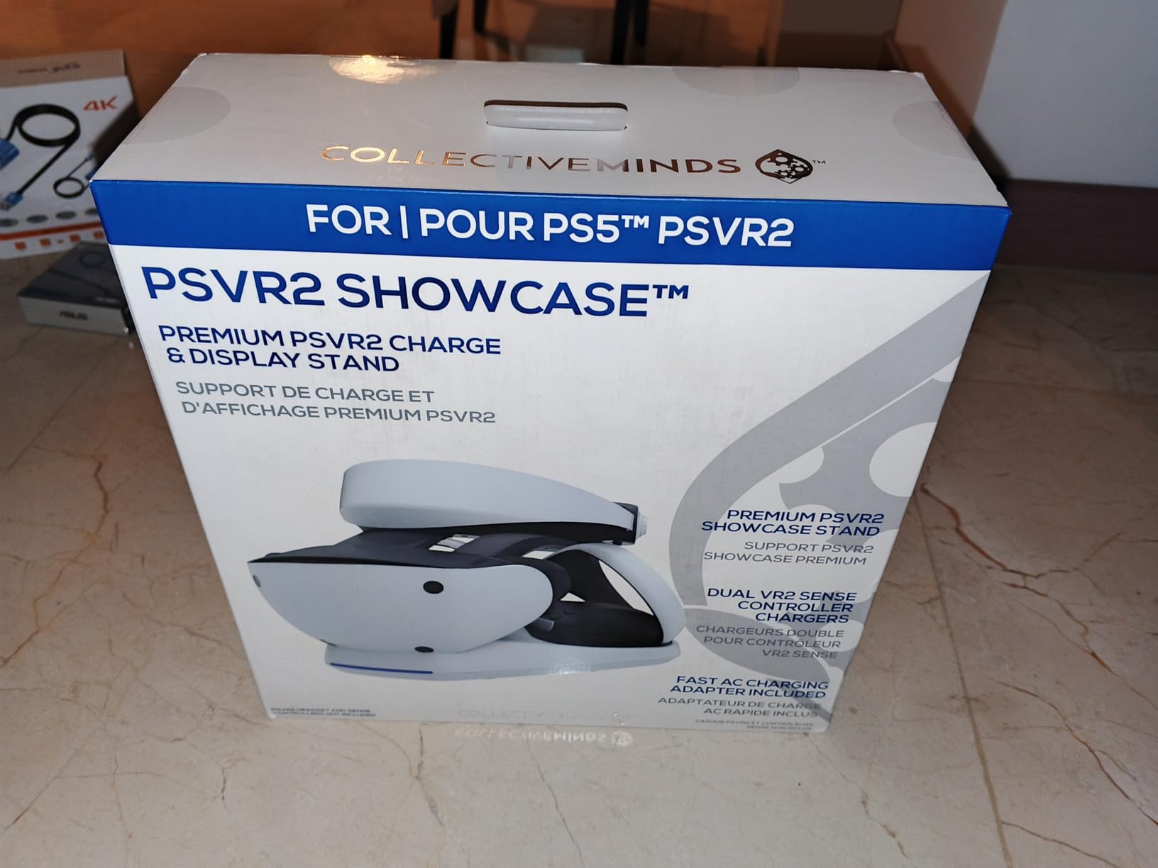 Collective Minds PSVR2 Showcase Premium Charging Station and Display Stand – Fast Charge with Magnetic Adapters, Safe Storage for PS VR2 Headset and Sense Controllers, Includes Type-C AC Adapter - Customer Photo 1