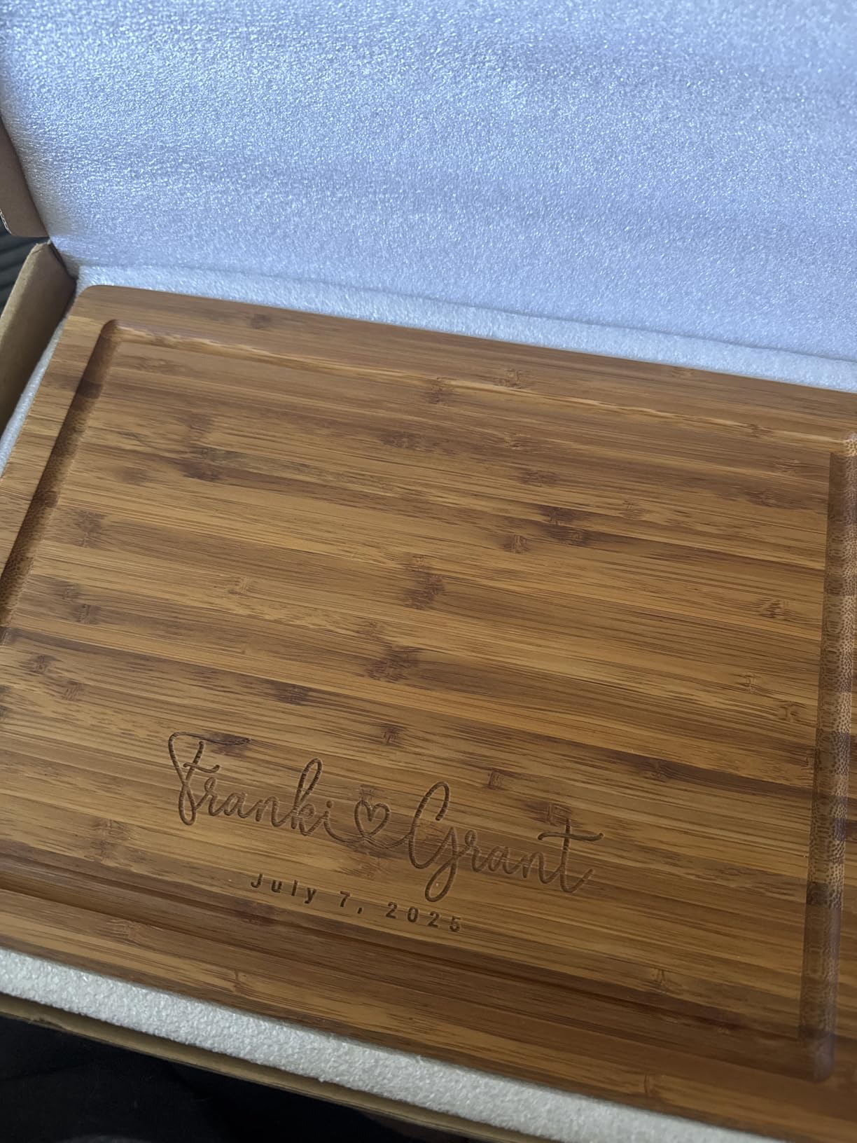 Personalized Wood Engraved Cutting Board - Valentines Day Gifts for Her - Unique Present for Wedding, Anniversary, Housewarming, Birthday, Holiday, or Romantic Gift Idea for Friends, Family, Mom, Dad - Customer Photo 1