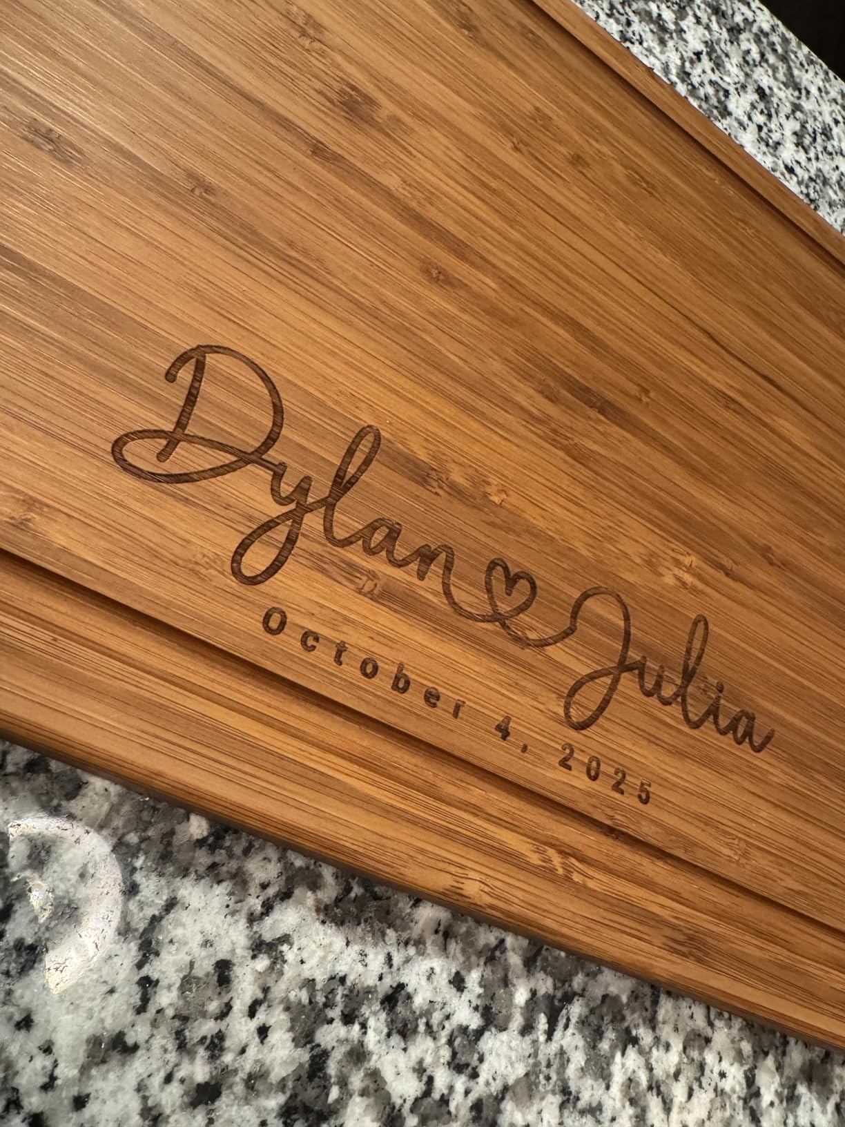 Personalized Wood Engraved Cutting Board - Valentines Day Gifts for Her - Unique Present for Wedding, Anniversary, Housewarming, Birthday, Holiday, or Romantic Gift Idea for Friends, Family, Mom, Dad - Customer Photo 2
