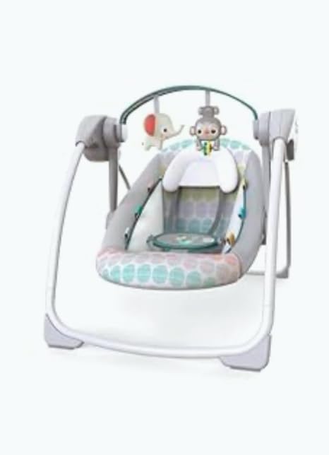 Bright Starts Playful Paradise Portable Compact Automatic Baby Swing with Music, Unisex, Newborn + Customer Review Bright Starts Playful Paradise Portable Compact Automatic Baby Swing with Music, Unisex, Newborn + - Customer Photo 1