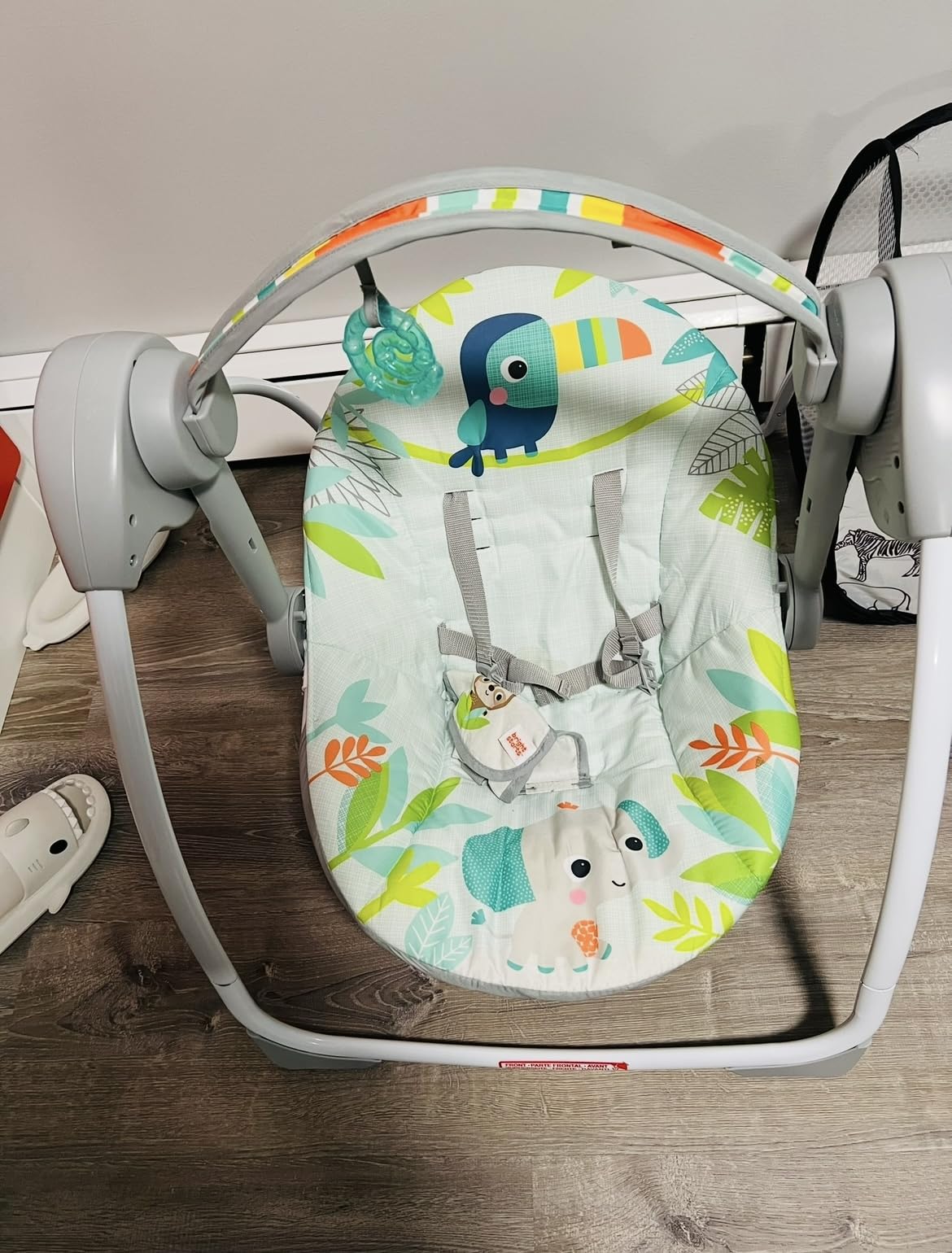 Bright Starts Playful Paradise Portable Compact Automatic Baby Swing with Music, Unisex, Newborn + Customer Review Bright Starts Playful Paradise Portable Compact Automatic Baby Swing with Music, Unisex, Newborn + - Customer Photo 3