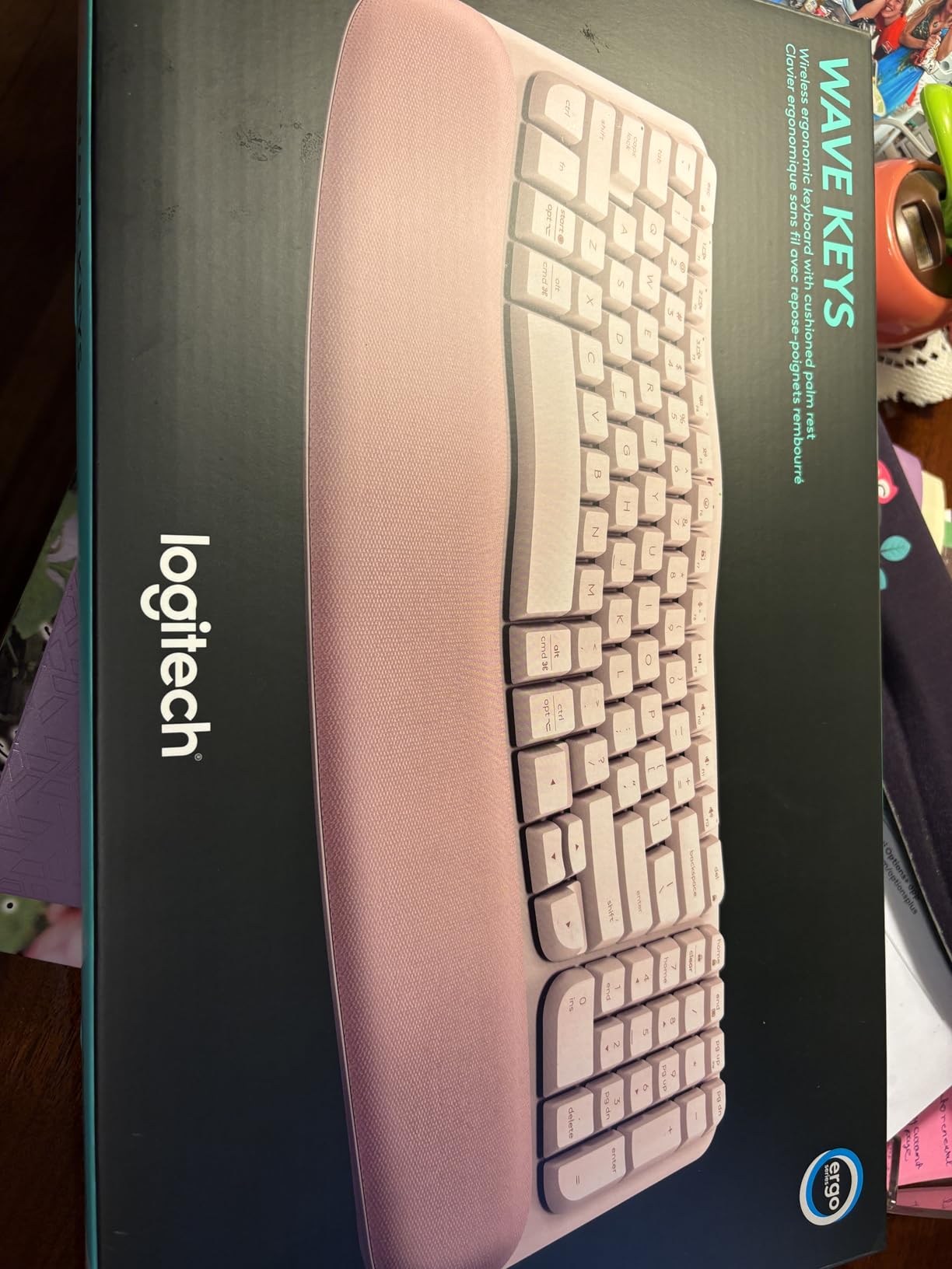 Logitech Wave Keys Wireless Ergonomic Keyboard with Cushioned Palm Rest, Comfortable Natural Typing, Easy-Switch, Bluetooth, Logi Bolt Receiver, for Multi-OS, Windows/Mac - Graphite Customer Review Logitech Wave Keys Wireless Ergonomic Keyboard with Cushioned Palm Rest, Comfortable Natural Typing, Easy-Switch, Bluetooth, Logi Bolt Receiver, for Multi-OS, Windows/Mac - Graphite - Customer Photo 1