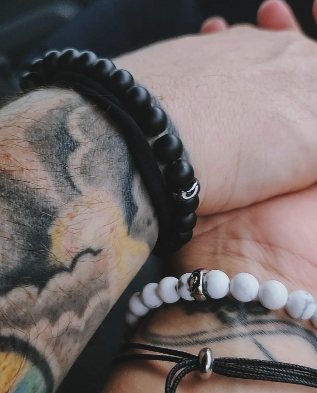 UNGENT THEM Matching Couple Ring Bracelets for Boyfriend Girlfriend Husband Wife Valentines Anniversary Birthday Engagement Gifts - Customer Photo 2