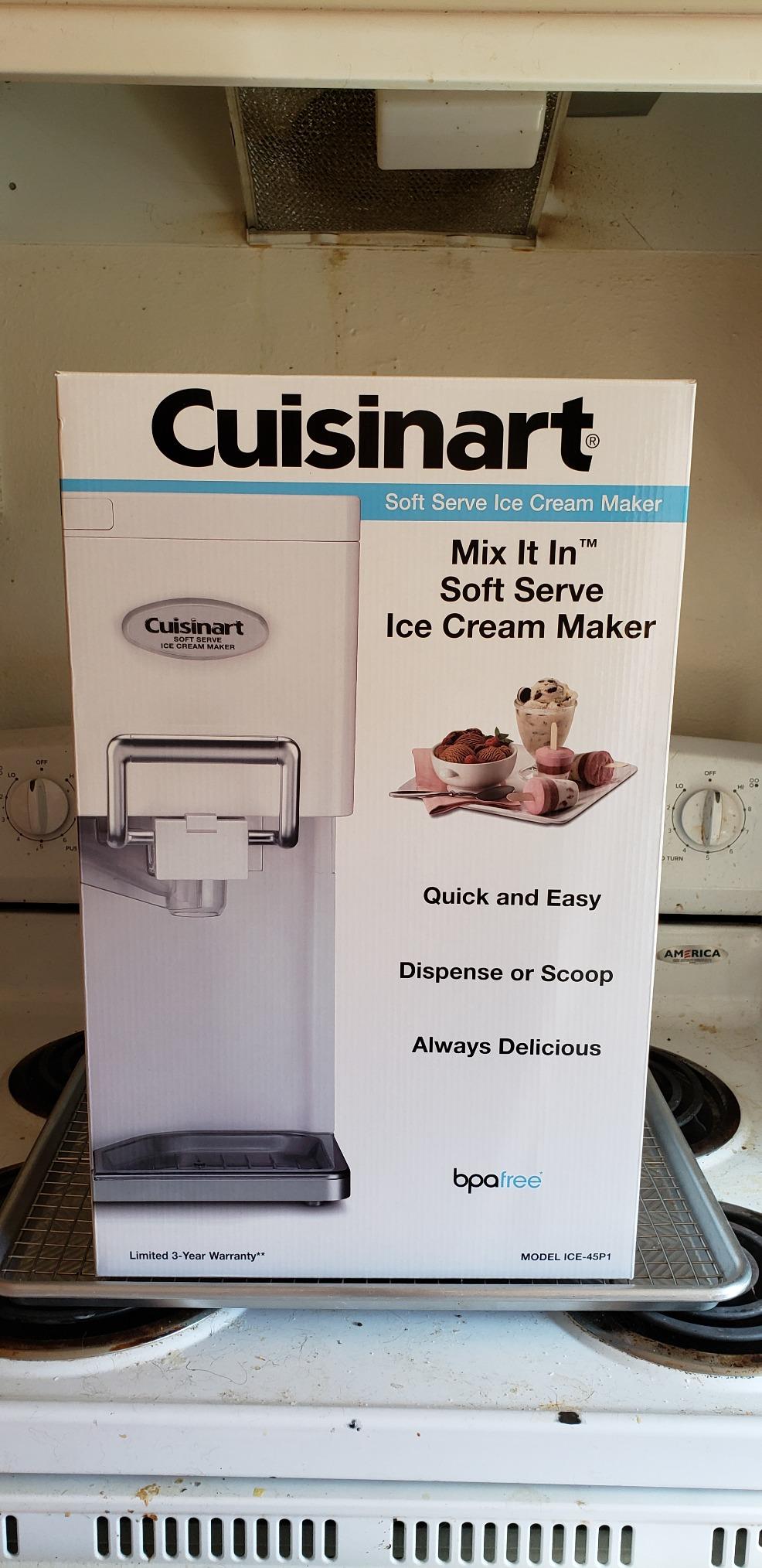 Cuisinart Soft Serve Ice Cream Machine- Mix It In Ice Cream Maker for Frozen Yogurt, Sorbet, Gelato, Drinks 1.5 Quart, White, ICE-48 - Customer Photo 3