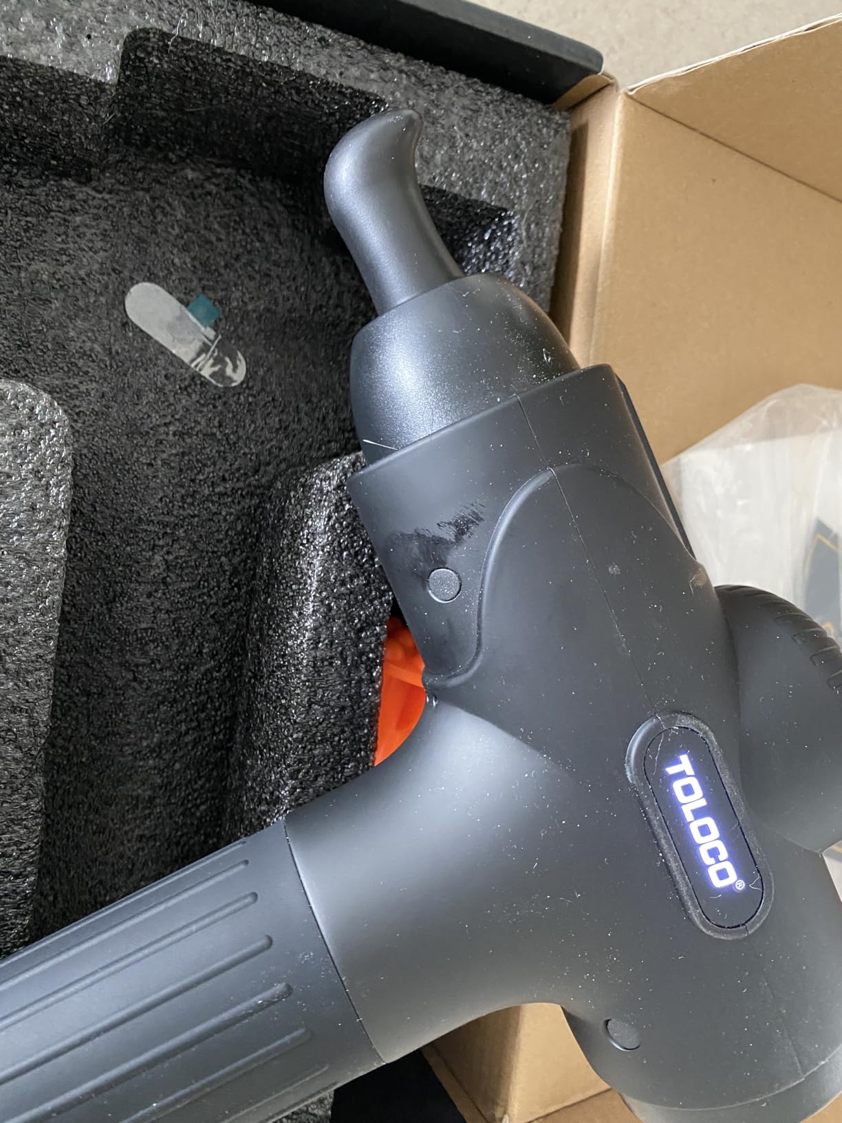 TOLOCO Massage Gun Deep Tissue, Percussion Massage Gun with 10 Replacement Heads, Super Quiet Portable Electric Massager for Athletes, Relax, Black Customer Review TOLOCO Massage Gun Deep Tissue, Percussion Massage Gun with 10 Replacement Heads, Super Quiet Portable Electric Massager for Athletes, Relax, Black - Customer Photo 4